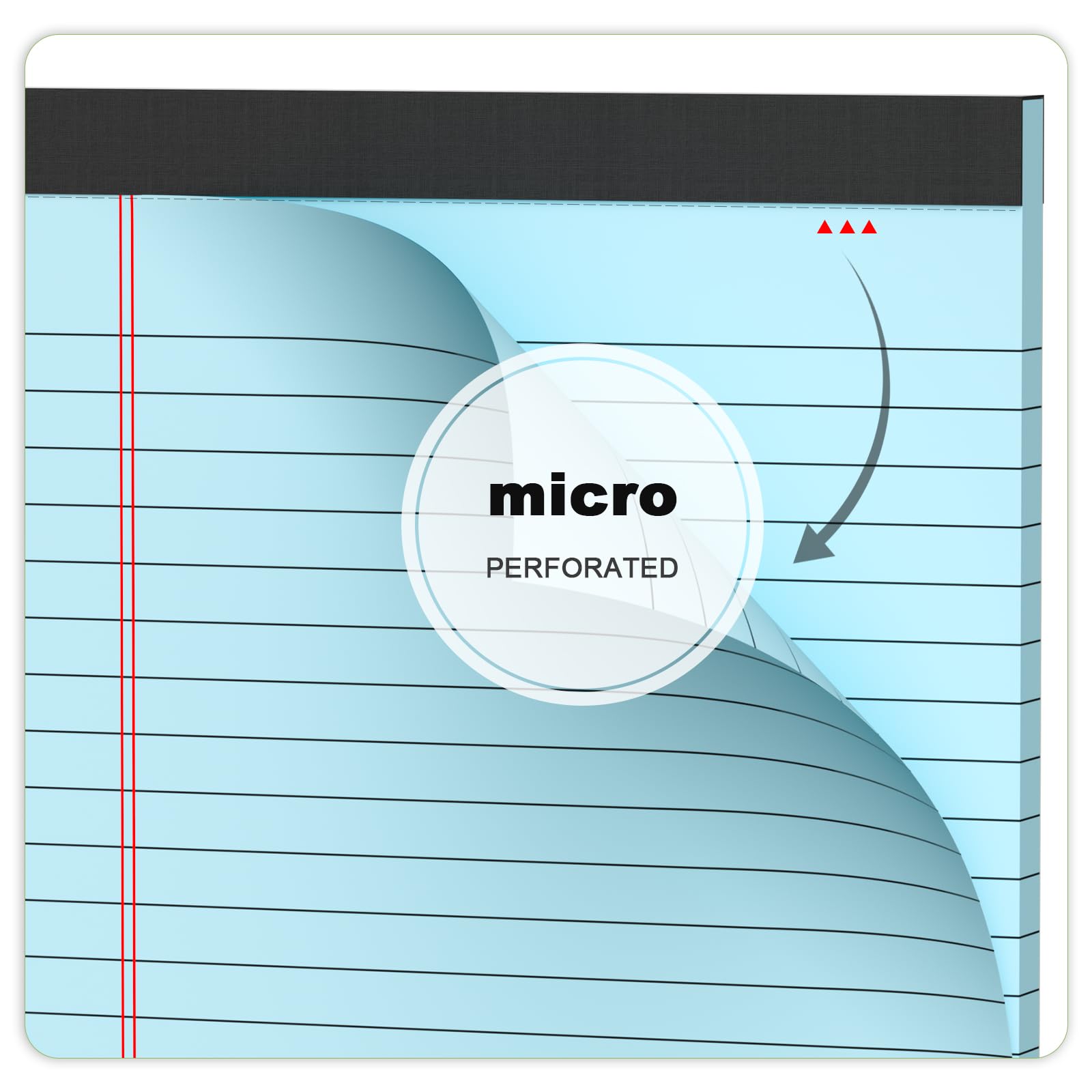 6-Pack College Ruled Legal Pads - 5x8 Inches, Perforated Sheets, Narrow Ruled Blue Notepads for School, Office & Study | Back Writing Pads, Premium Paper for Notes, Lists & Journaling