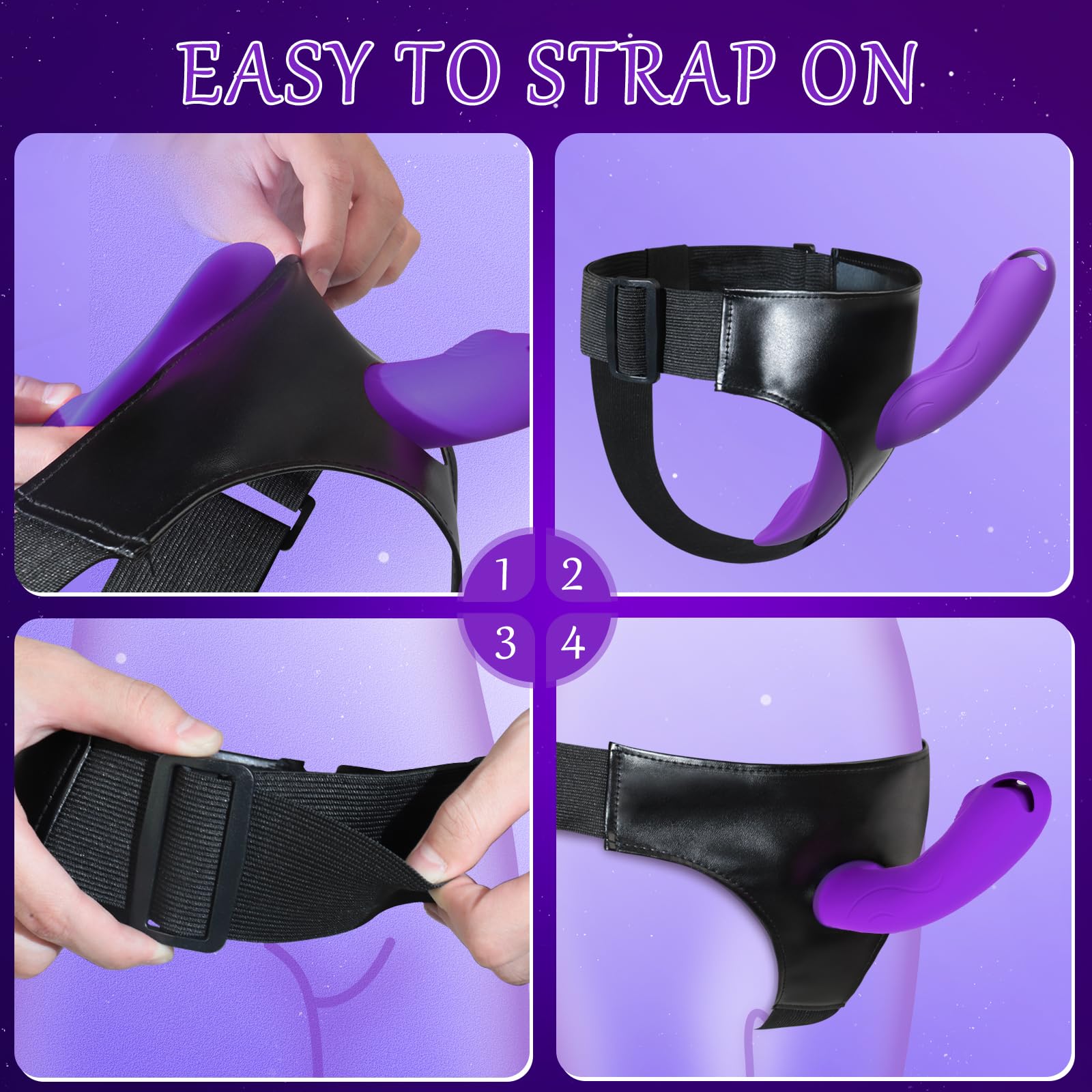 Remote Control Strap-On Vibrating Dildo with 7 Modes - Adjustable Harness Vibrator for Women & Couples - Wearable Panty Clitoral Stimulator - Perfect for Lesbian Couples & Solo Play - Enhance Intimacy & Spice Up Your Bedroom Adventures