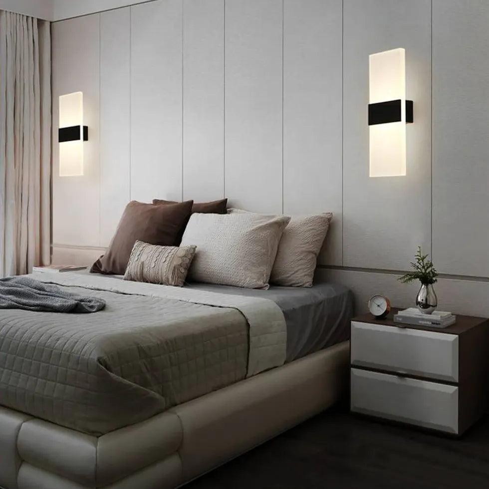 Modern Rectangular LED Bedroom Ceiling Light - Dimmable Up and Down Lighting Fixture for Home Decor | Perfect for Bedroom, Living Room & Hallway Ambience