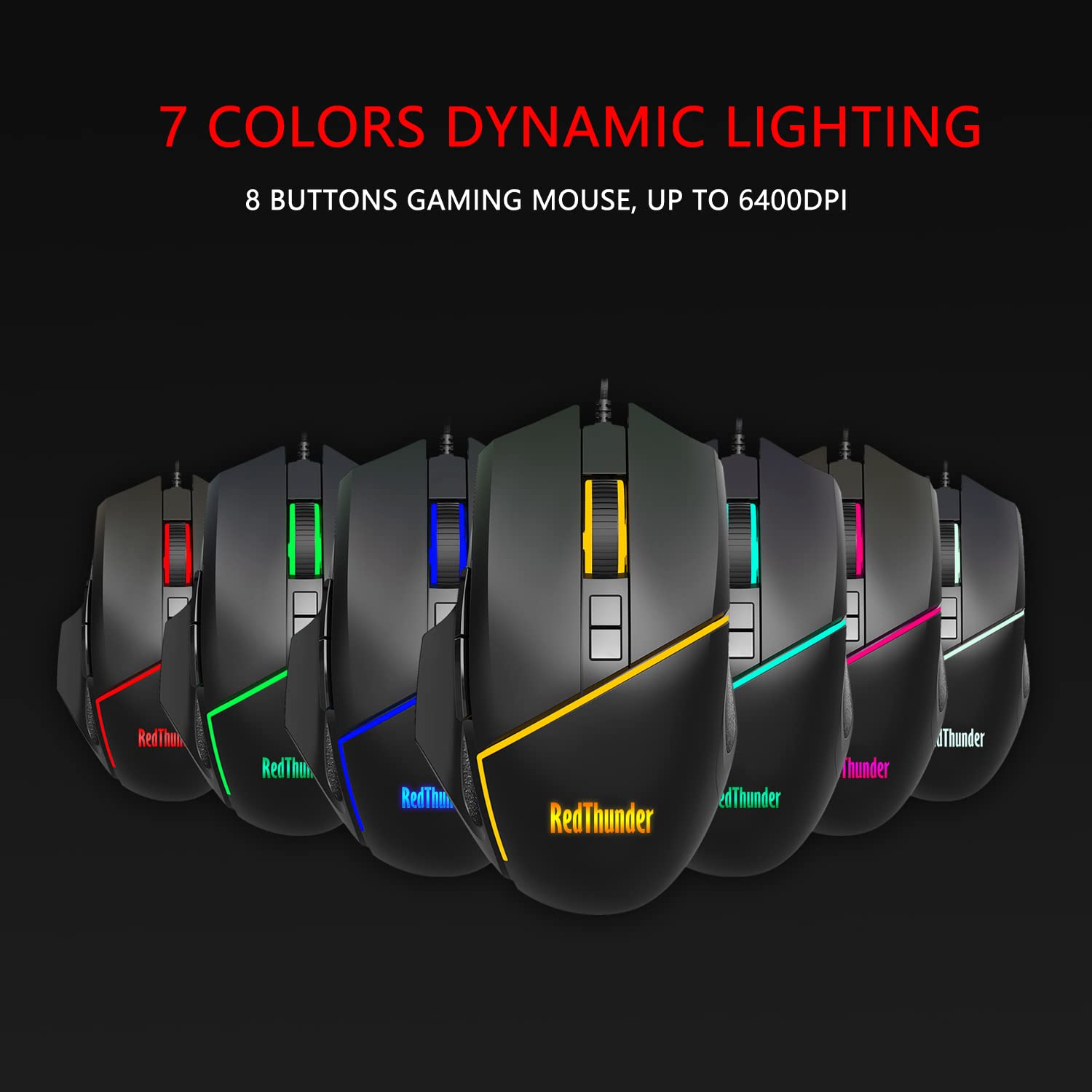 RedThunder One-Handed Gaming Keyboard and Mouse Combo, RGB Backlit Ergonomic Mini Keyboard with 35 Keys, 6400 DPI Optical Mouse for PC PS5 Gamers - Perfect for FPS, MMO, and Esports Gaming
