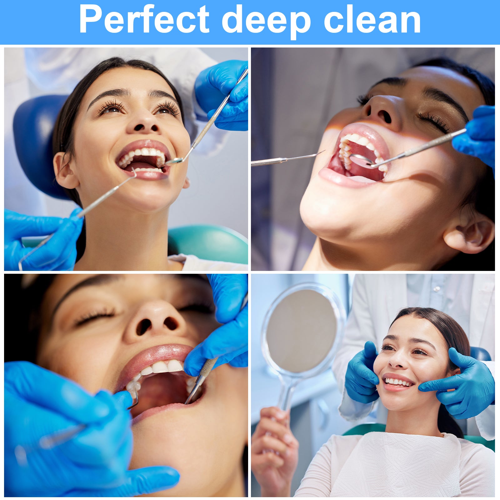 Mitimi 6-Piece Stainless Steel Dental Tools Set - Professional Plaque Scaler & Tartar Remover for Teeth Cleaning - Perfect for Dentists, Hygienists & Home Oral Care