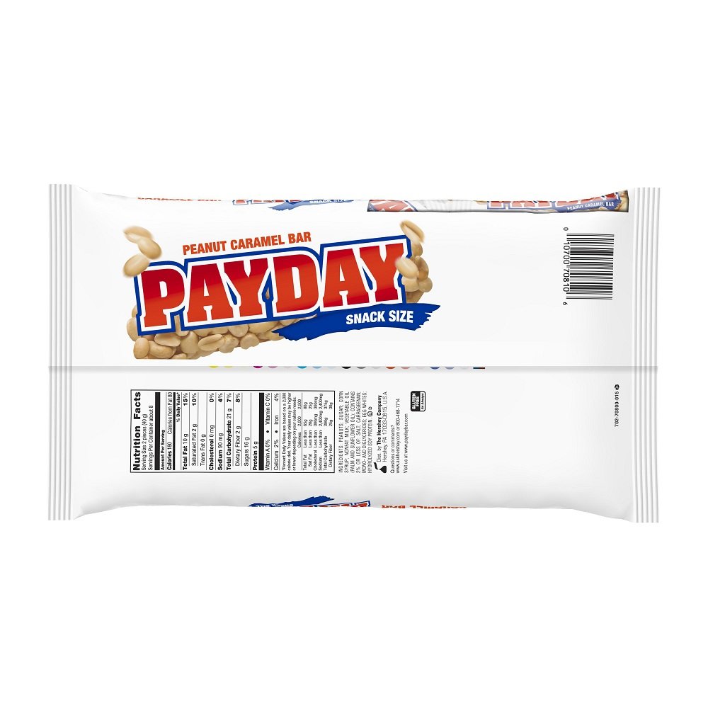 PayDay Snack Size Peanut Caramel Candy Bars - 11.6 Oz Bags (12 Pack) | Bulk Snacks for Office, Vending Machines & Halloween Treats