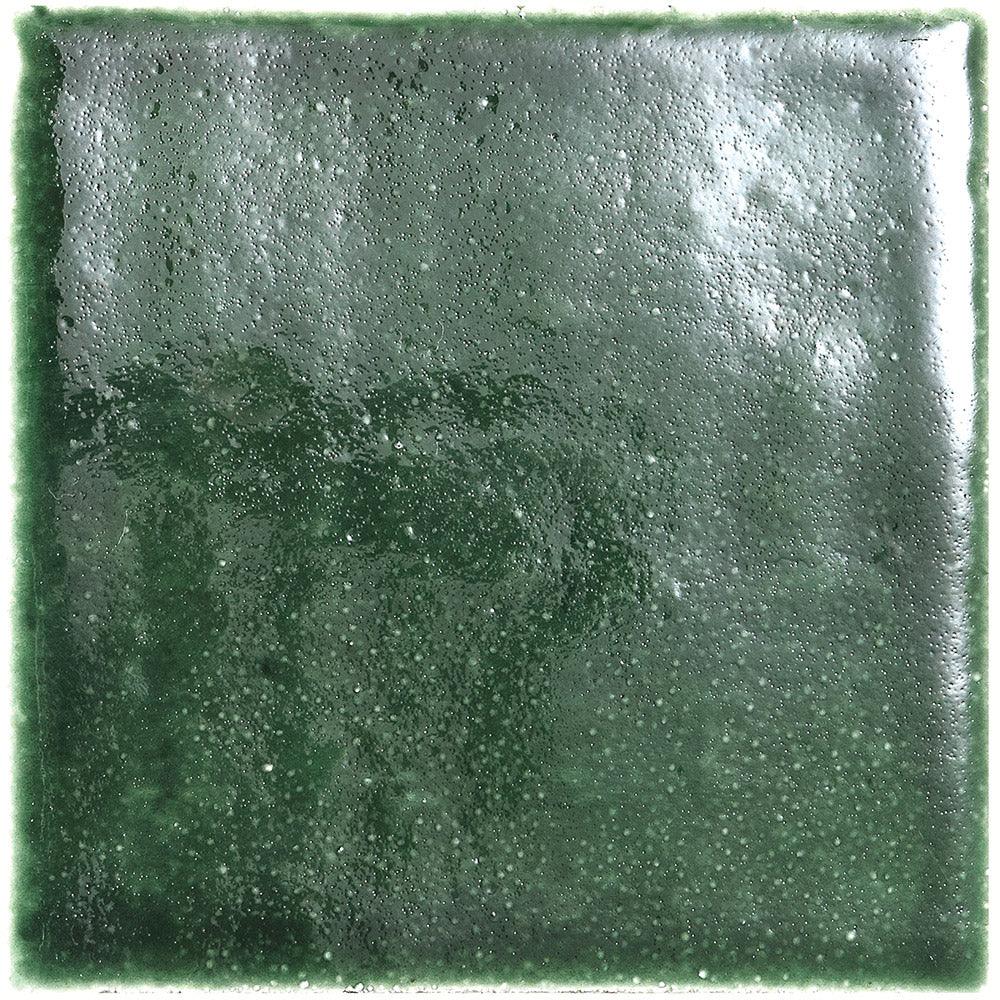 Handmade Zellige Gloss Tile 150X150mm - Havana Forest Green - Premium Moroccan Style Ceramic Wall & Floor Tile for Bathroom, Kitchen Backsplash & Fireplace Decor