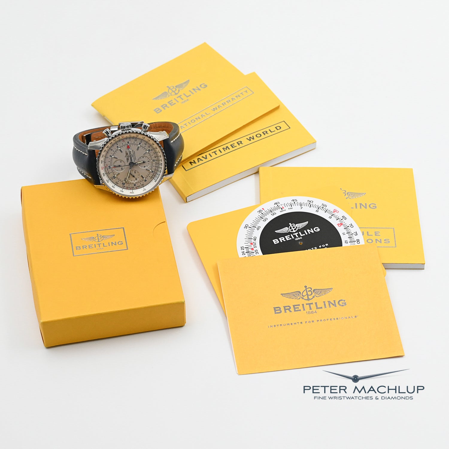 Breitling Navitimer World Chronograph Watch - Luxury Swiss Aviator Timepiece for Men - Perfect for Pilots, Travelers & Business Professionals