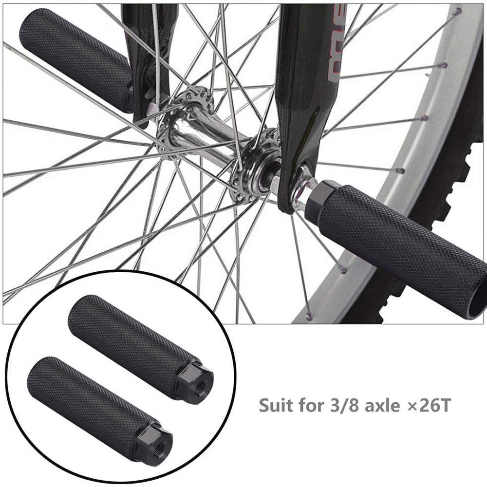 1 Pair Bike Pegs - Alloy MTB BMX Foot Pedals for Stunt Tricks & Backseat Stands - 3/8