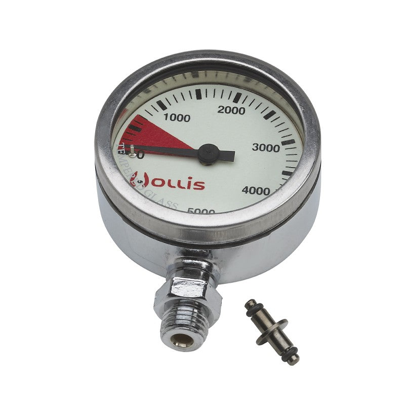 Hollis 2 Inch Brass Submersible Pressure Gauge - Waterproof Liquid Filled Gauge for Pumps, Wells & Marine Applications | Perfect for Industrial, Agricultural & Plumbing Use