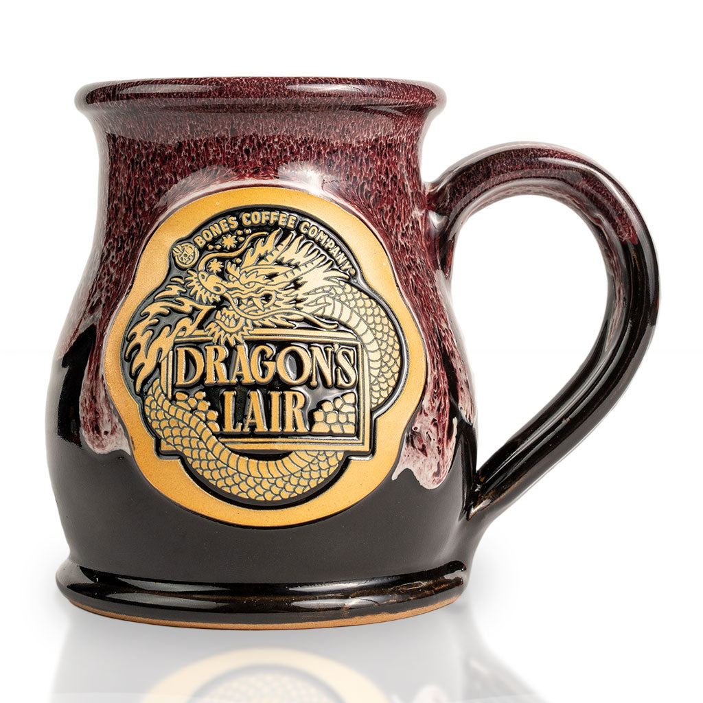 Handmade Dragon's Lair Ceramic Mug - Unique Fantasy Themed Coffee Cup for Gamers & Collectors - Perfect for Coffee, Tea, or Display in Home & Office