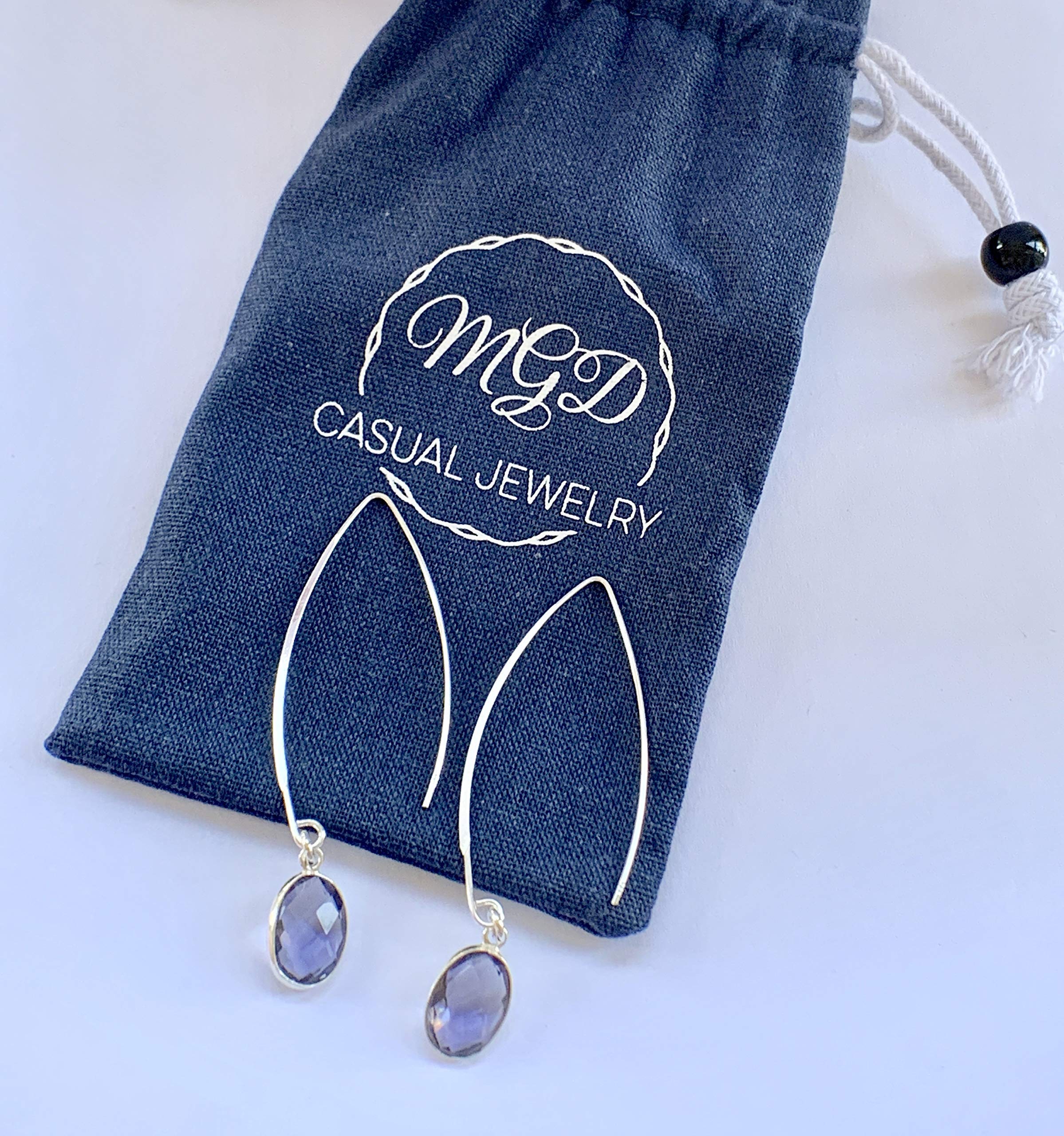 Amethyst Sterling Silver Threader Earrings - Elegant Purple Gemstone Jewelry for Women | Perfect Anniversary Gift for Wife, Birthday Present for Her | Great for Date Nights, Weddings & Special Occasions