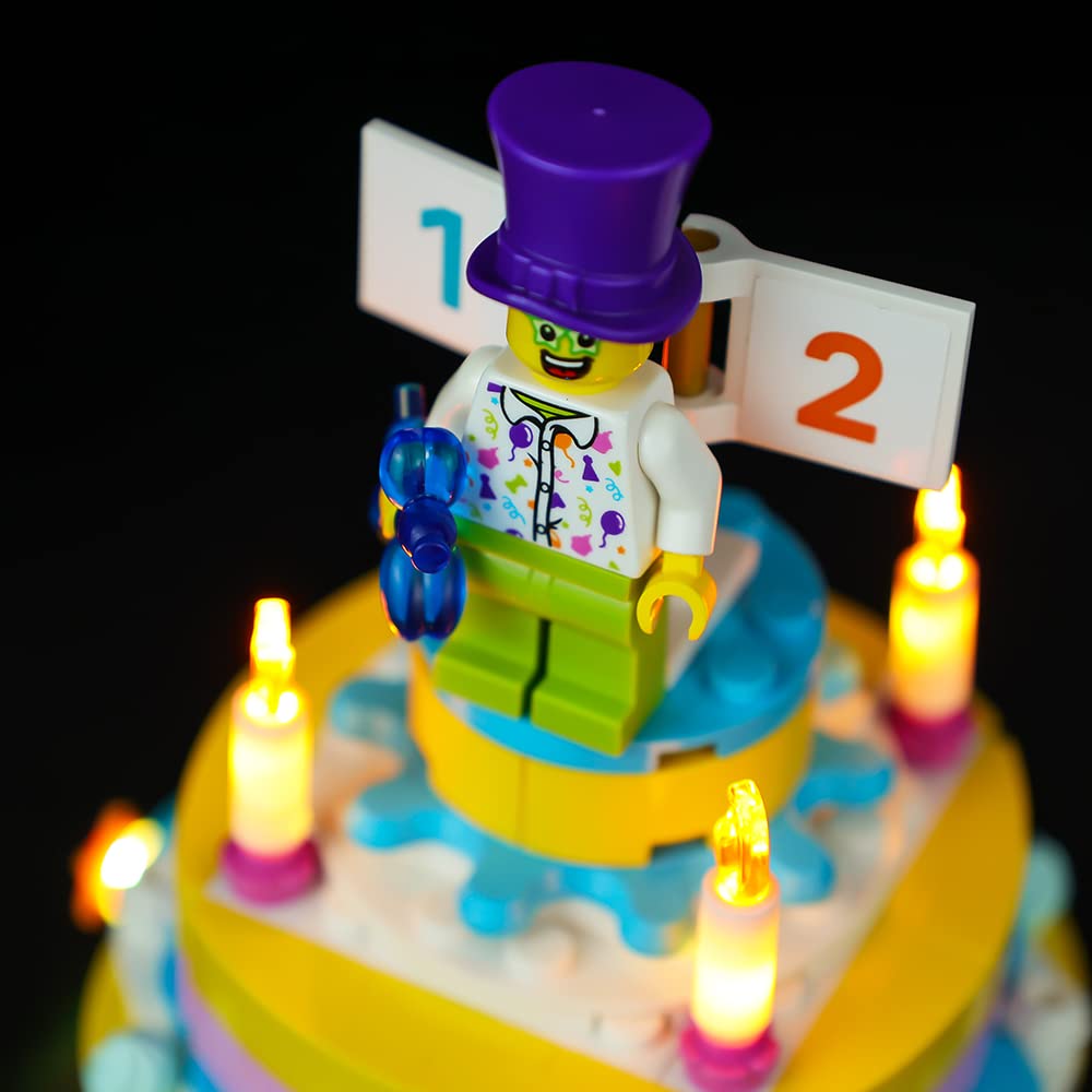 Kyglaring LED Lighting Kit for Lego 40382 Birthday Cake Building Set - Sound Version | Compatible with Lego Birthday Party Decorations | Perfect for DIY Lego Cake Illumination & Party Room Lighting