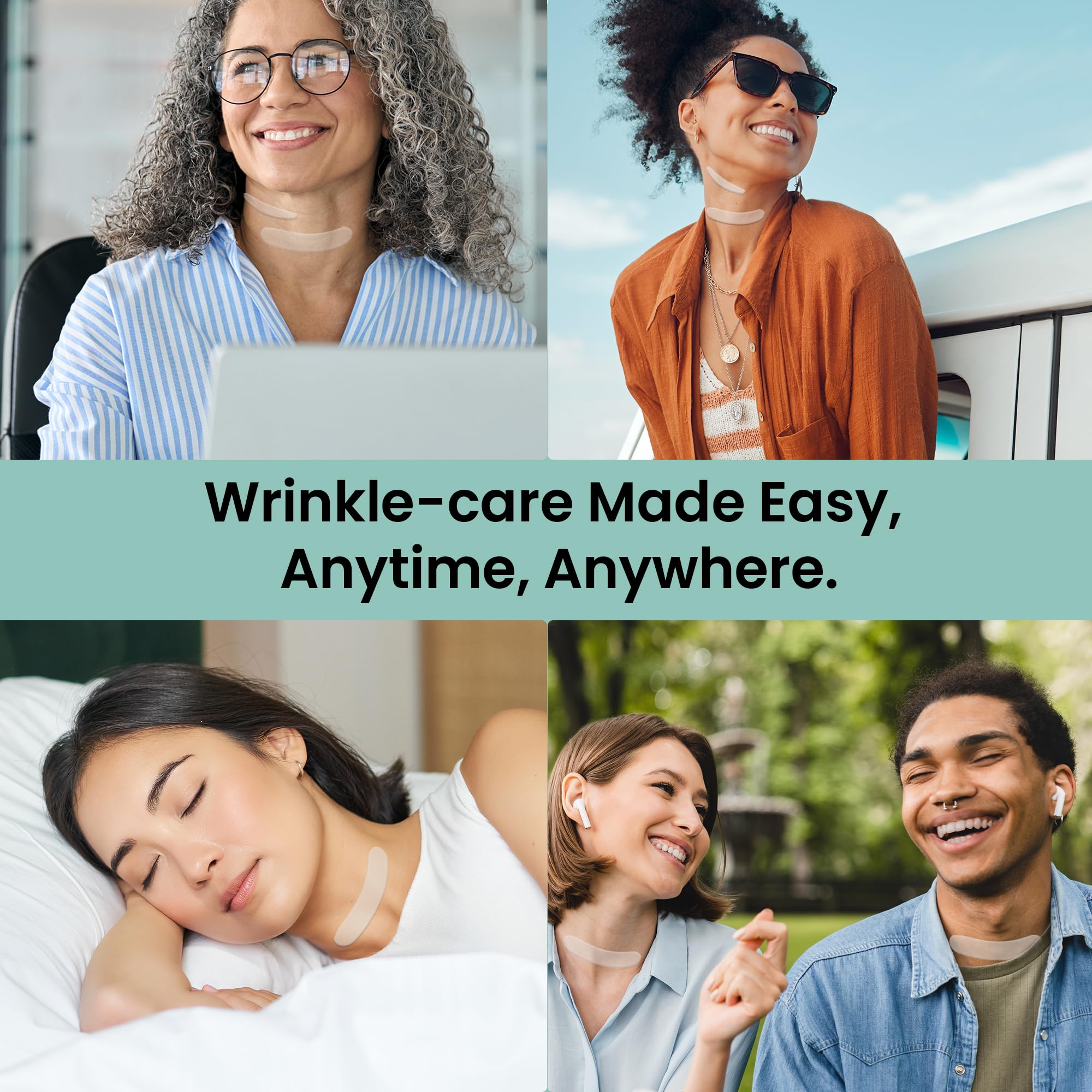 Retinol Neck Wrinkle Patches 36ct - Firming Overnight Strips for Women | Korean Skincare for Chin & Neck Lines