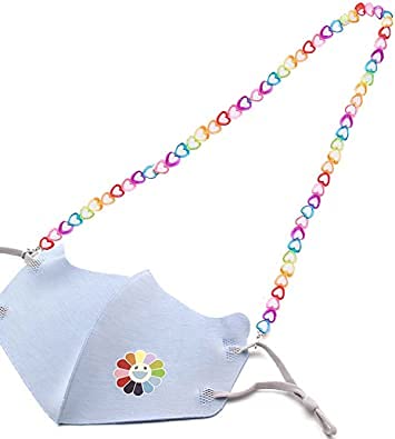 Cute Acrylic Heart Kids Mask Lanyard - Safe Clip Holder for Boys & Girls (Mask Not Included) - School & Travel Use