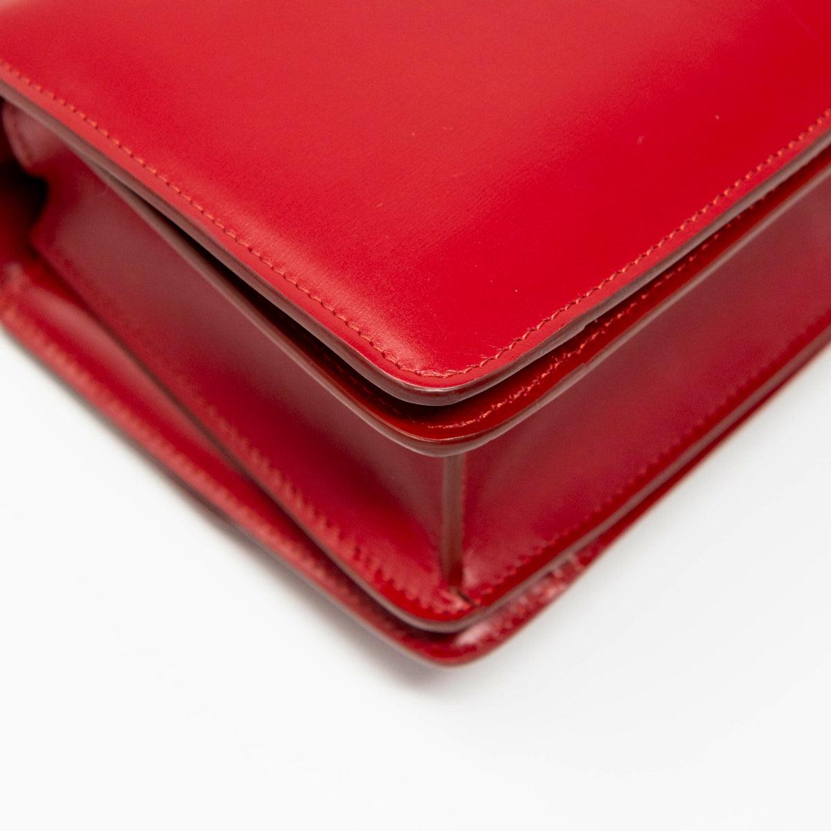 Celine Red Small Box Bag - Genuine Leather Crossbody Purse for Women | Perfect for Date Night, Parties & Everyday Use