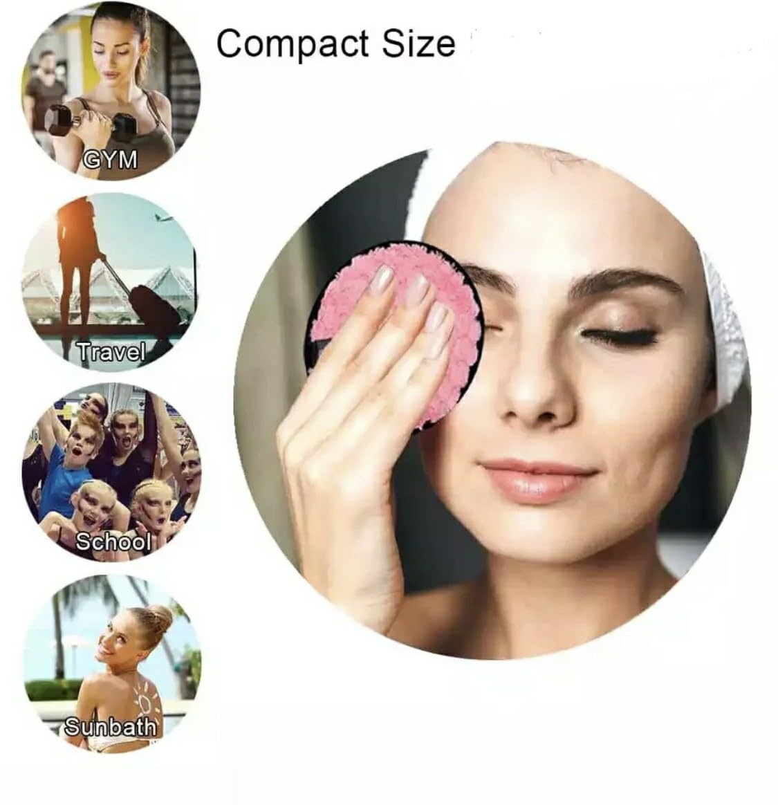 Organic Cotton Pads for Gentle & Chemical-Free Eye Makeup Removal - Hypoallergenic, Reusable & Eco-Friendly - Ideal for Sensitive Skin & Travel Beauty Routine