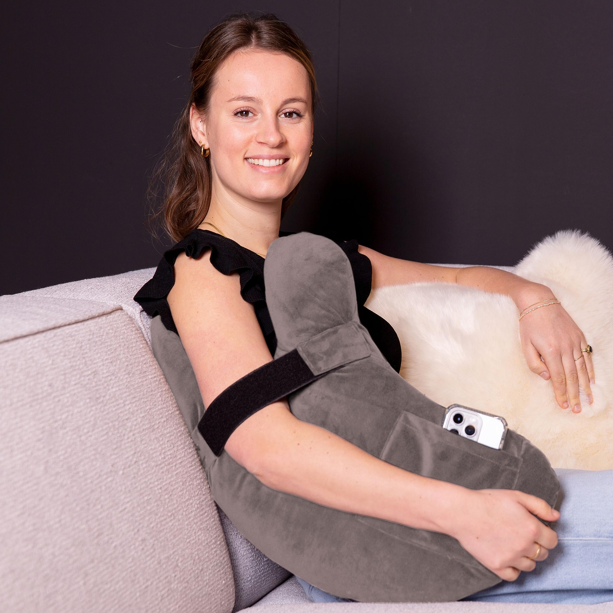 MOYOAMA Rotator Cuff Pillow with Arm & Shoulder Support - Orthopedic Shoulder Surgery Recovery Pillow for Pain Relief, Side Sleeper Comfort with Storage Pocket - Ideal for Post-Op Care, Shoulder Injury Rehabilitation & Arm Support While Sleeping or Resting