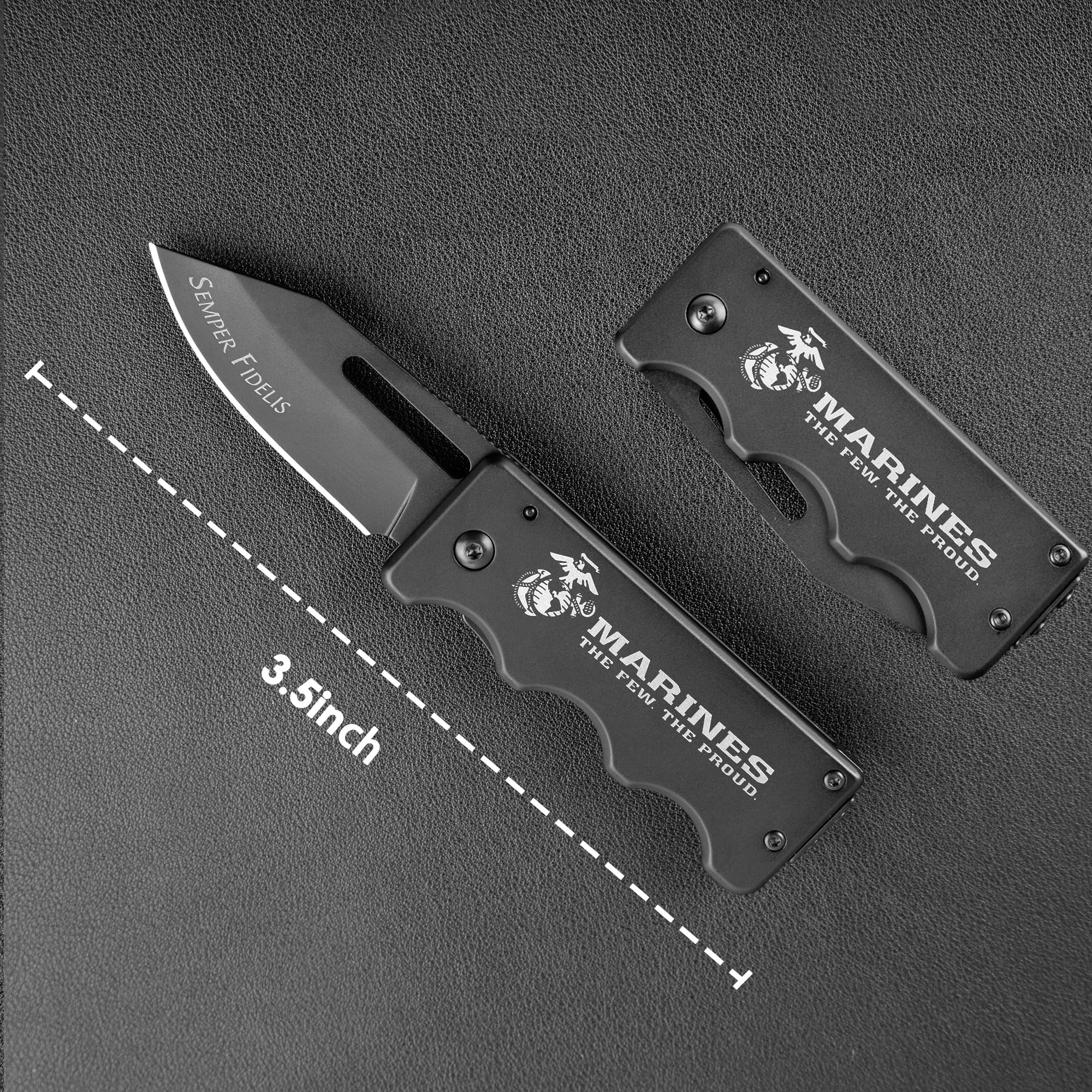 USMC Money Clip Pocket Knife - 2.75 Inch Blade Military Gift, Marine Corps Knife with Money Clip | Perfect for Everyday Carry, Camping & Outdoor Activities | Disabled Veteran Owned Small Business