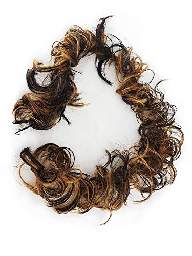 OAHU Women's Frill Hair Extension for Juda Bun Maker & Ponytail - 1 Pack Golden Highlight - Perfect for Parties, Weddings & Everyday Styling
