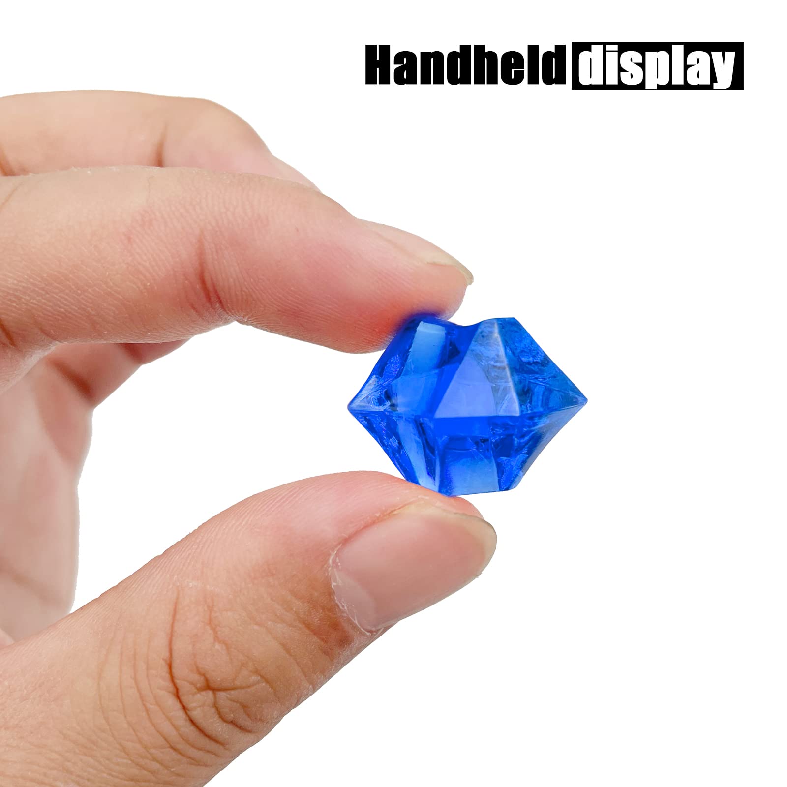 150pcs Artificial Acrylic Crushed Ice Cubes - 16x22mm (0.86x0.62inch) Fake Crystal Rocks Diamonds for Vase Fillers, Table Scatter, Wedding & Party Decorations - Dark Blue - Perfect for Centerpieces, Floral Arrangements and DIY Craft Projects