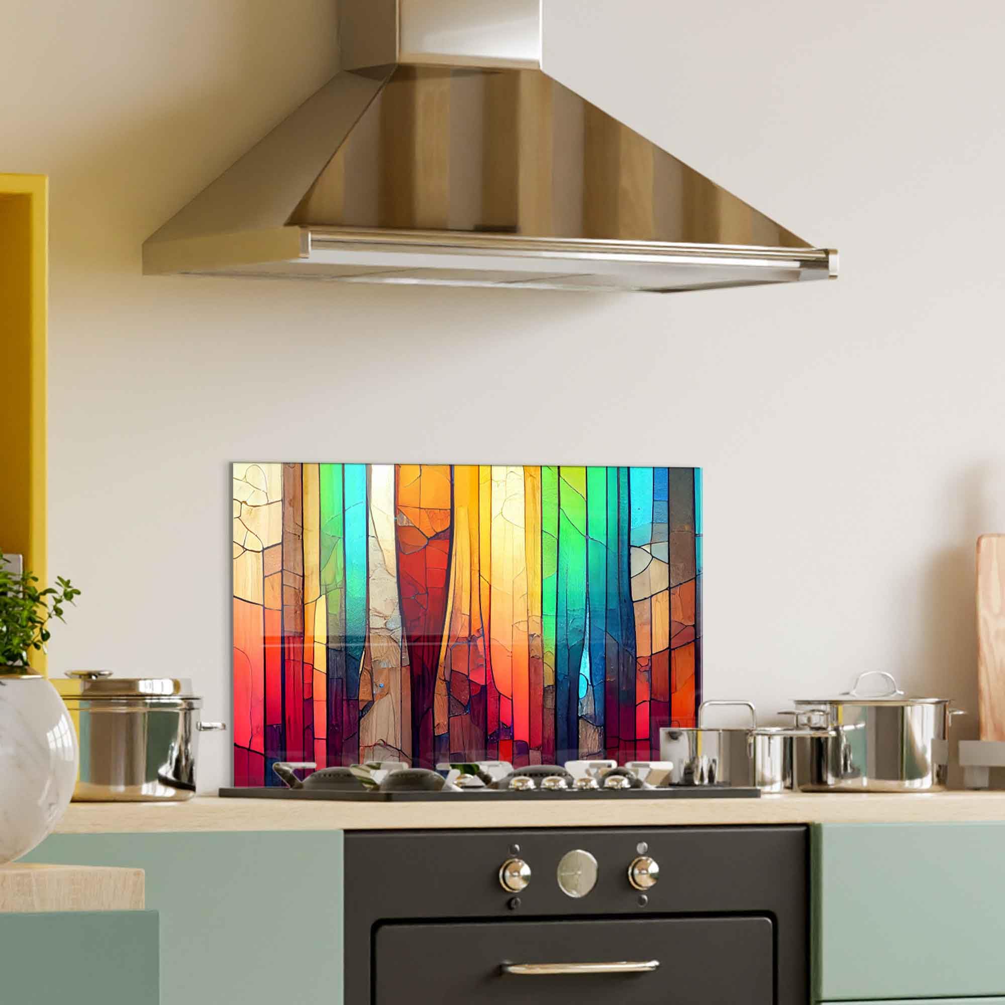 Premium Tempered Glass Kitchen Backsplash - 30x24