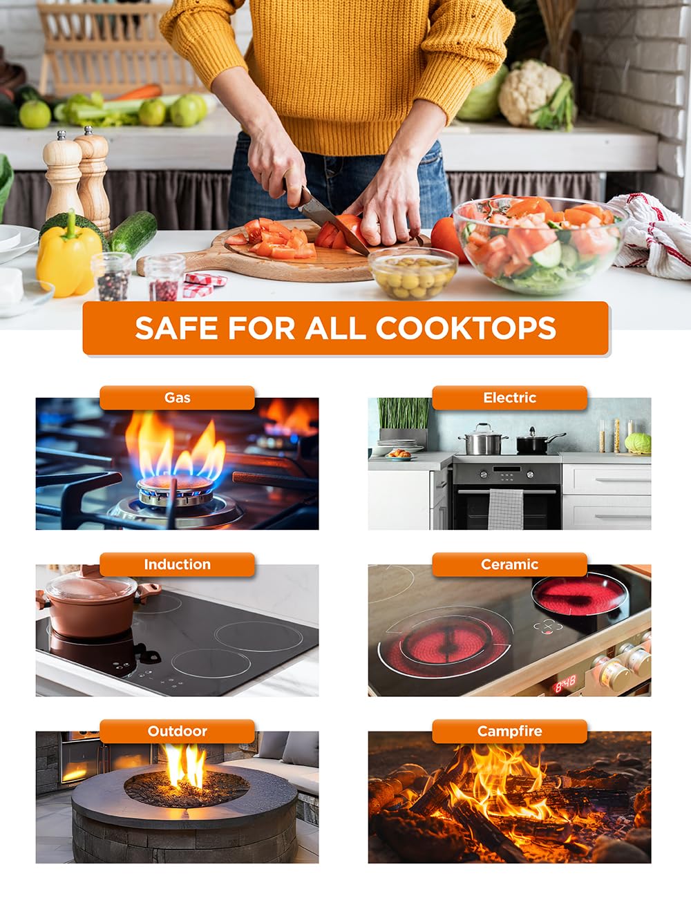 Commercial CHEF 12-Inch Carbon Steel Wok with Acacia Wood Handle - Non-Stick Ceramic Coated Stir Fry Pan - Safe for All Cooktops & Grills - Lighter & Cools Faster Than Cast Iron - Perfect for Asian Cooking, Stir-Frying & High-Heat Searing