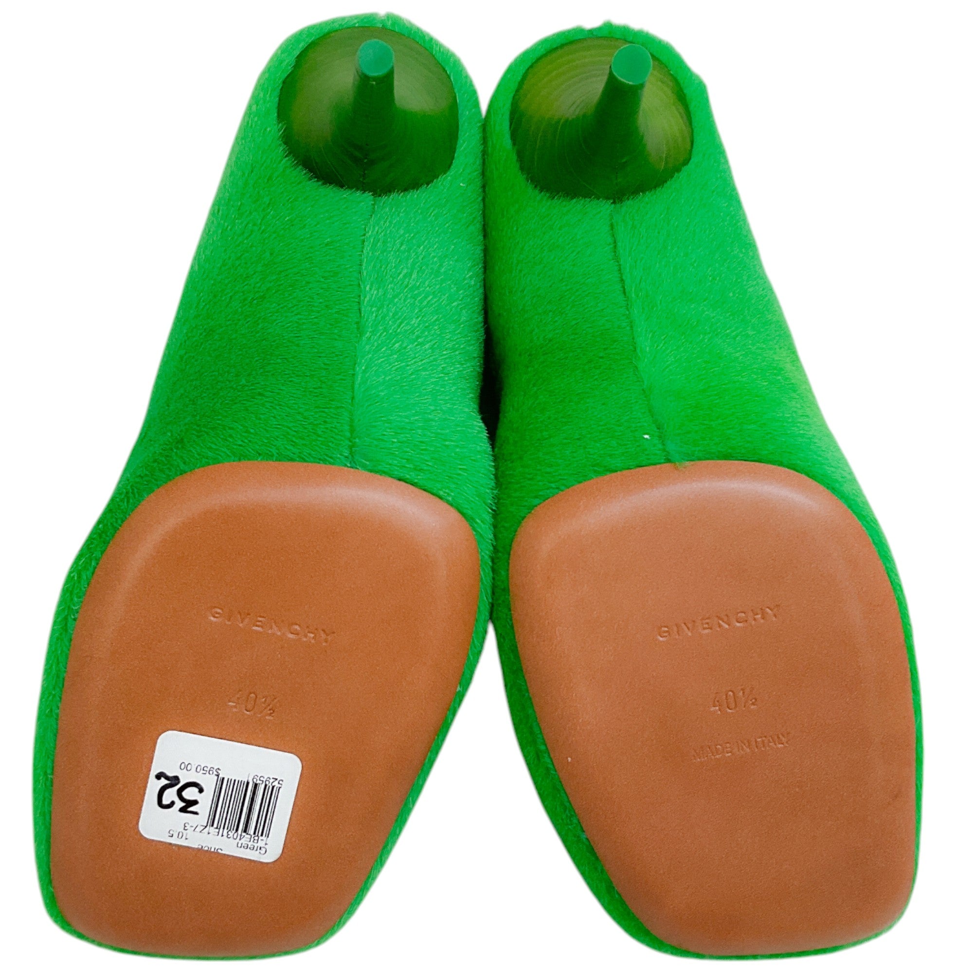 Givenchy Absynthe Green Shearling Show Pumps - Luxury Women's High Heels for Evening Parties & Special Occasions