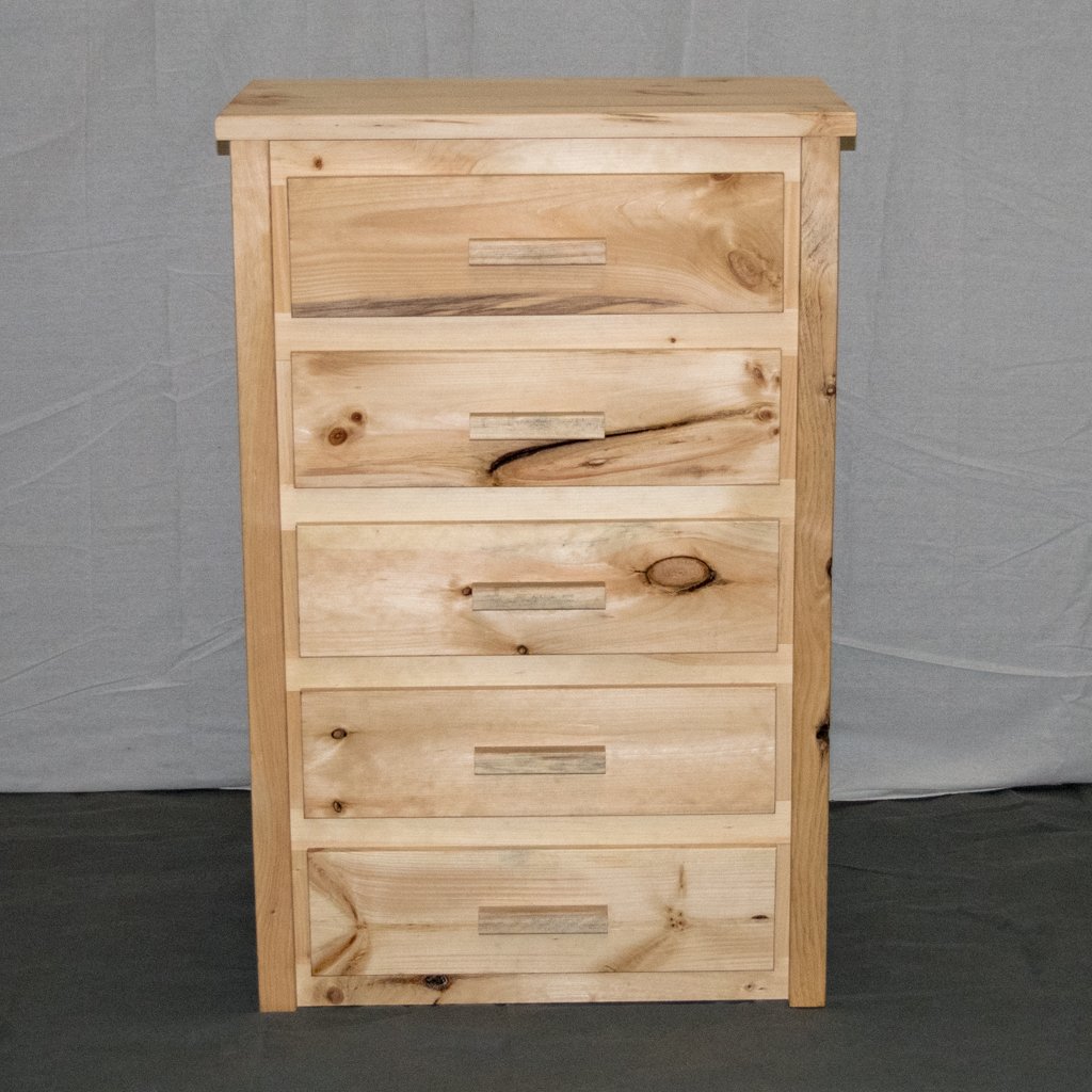 Reclaimed Wood 5-Drawer Farmhouse Dresser & Nightstand - Rustic Modern Cottage Bedroom Furniture for Urban & Country Home Decor