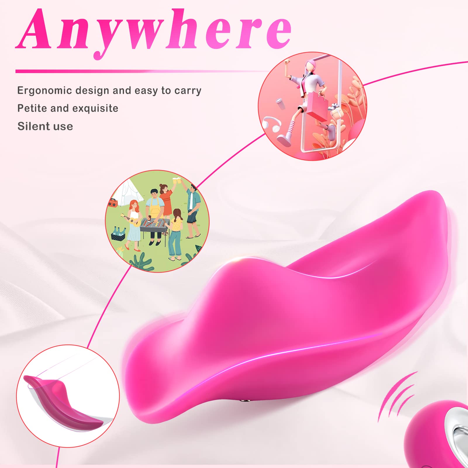 Remote Control Wearable Panty Vibrator for Women & Couples - 12 Powerful Vibration Modes, Quiet Rose Mini Clit Stimulator | Perfect for Date Nights, Role Play & Spicing Up Your Intimate Life