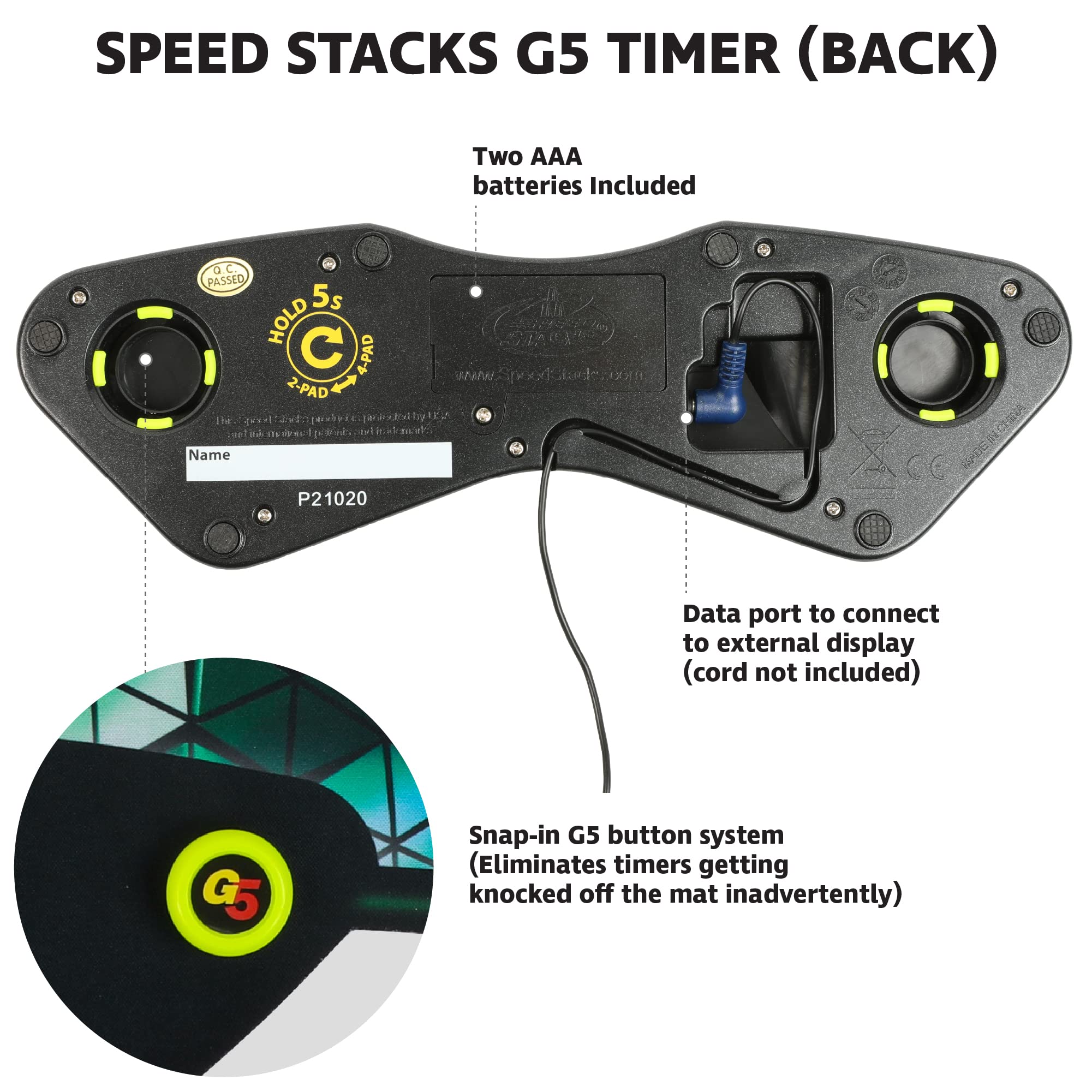 Speed Stacks G5 Stackmat Timer and Mat - Precision to 0.001 Seconds with Batteries Included | Official Equipment for Sport Stacking & Speed Cubing Competitions | Perfect for Tournaments, Practice, and Family Game Nights