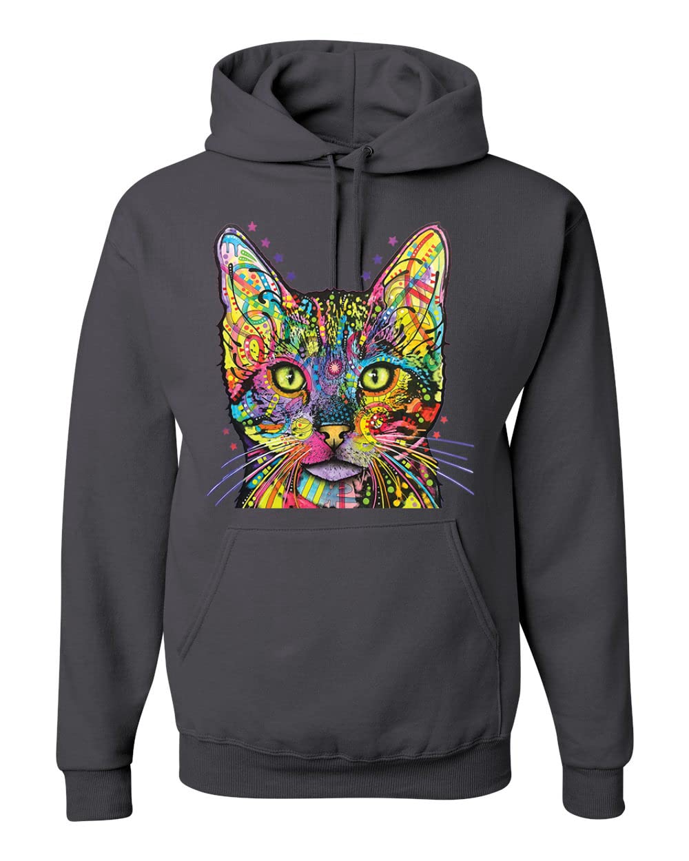 Colorful Cat Hoodie | Cat Mom & Cat Dad Sweatshirt | Dean Russo Art Animal Lover Unisex Pullover | Gifts for Pet Owners, Casual Wear & Cat-Themed Outfits