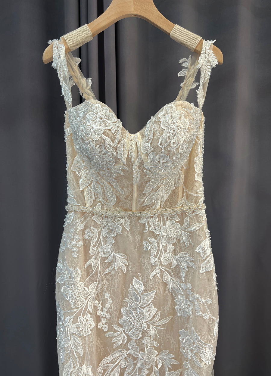 NS4343 Straps Beach Style Wedding Dress Mermaid - Elegant Lace Bridal Gown for Beach Weddings & Destination Ceremonies