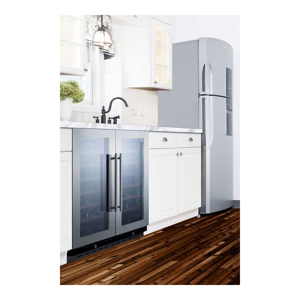Summit 66 Bottle Dual Zone Wine Cooler - Freestanding Wine Refrigerator with Adjustable Temperature for Red & White Wines - Perfect for Home Bars, Restaurants, and Wine Cellars