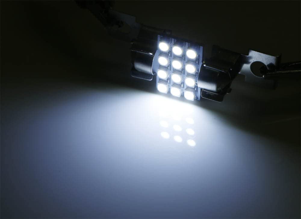 1.25 Inch 12 SMD DE3175 DE3022 DE3021 Festoon LED Replacement Bulbs - Interior Car Dome Light, Map Light, Vanity Mirror Light Upgrade for Vehicles