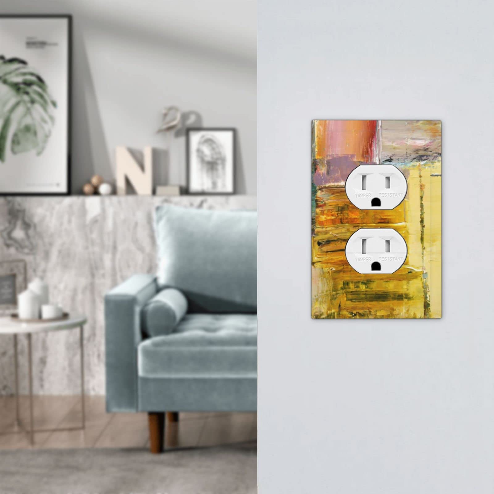 Modern Abstract Light Switch Cover Plate - Decorative Mid-Duplex Electrical Outlet Wall Plate for Light Switches - Stylish Home Decor for Bedroom, Bathroom & Kitchen - Perfect for Home Renovation & Interior Design Projects
