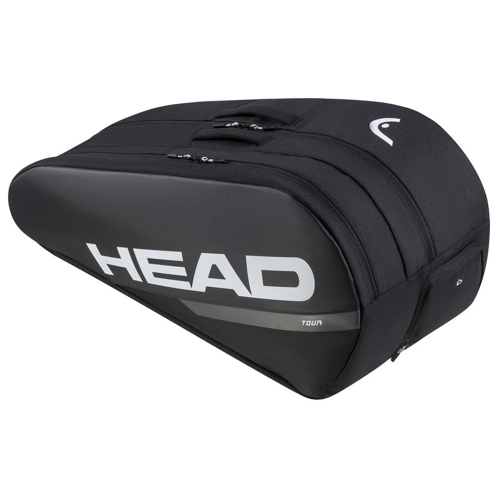 Head Tour L 9 Tennis Racquet Bag - Black/White - Perfect for Tennis Players & Coaches - Durable Gear Storage for Courts, Training & Matches
