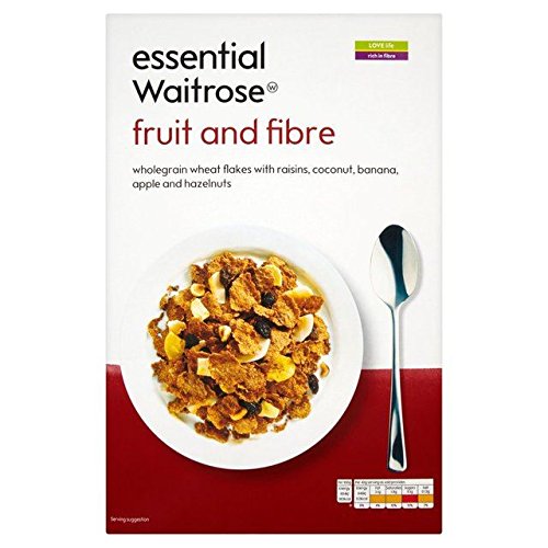 Waitrose Fruit & Fibre Essential Breakfast Cereal 750g - Healthy High Fiber Cereal for Weight Loss & Digestion - Perfect for Breakfast, Snacks, and Healthy Eating