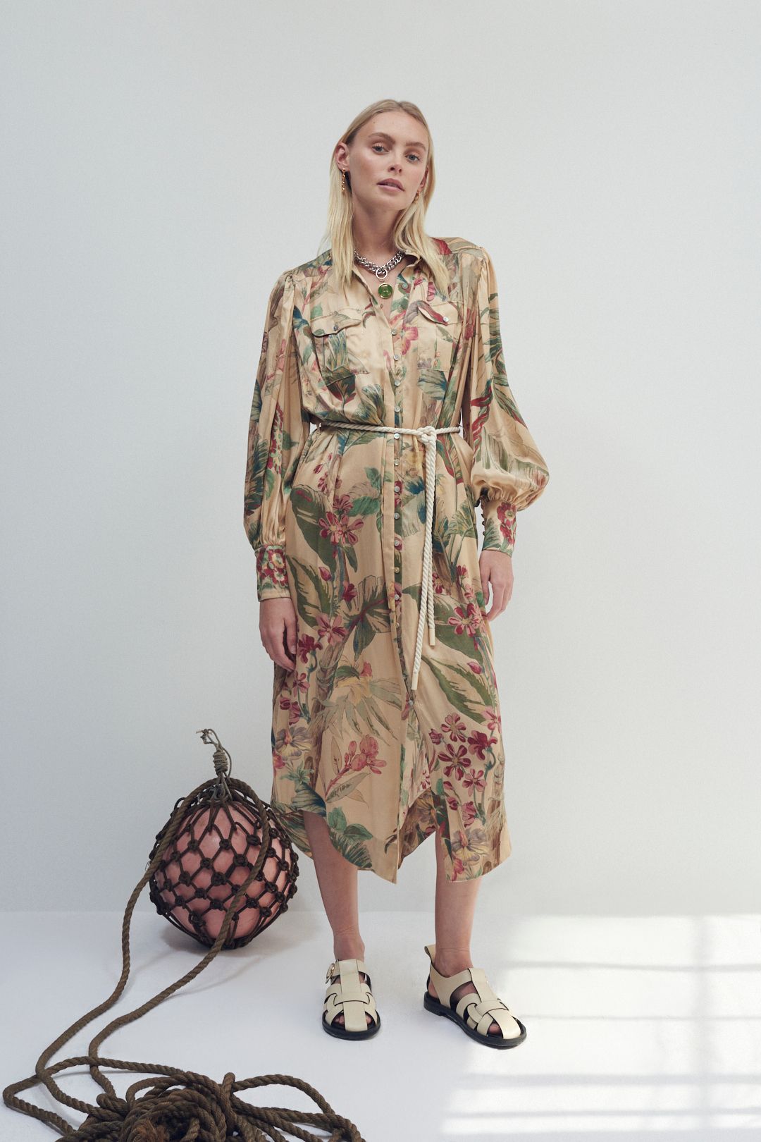 Arabella Midi Dress - Flowy Summer Dress for Women, Elegant Knee-Length Dress with Floral Print | Perfect for Beach Vacations, Date Nights & Garden Parties