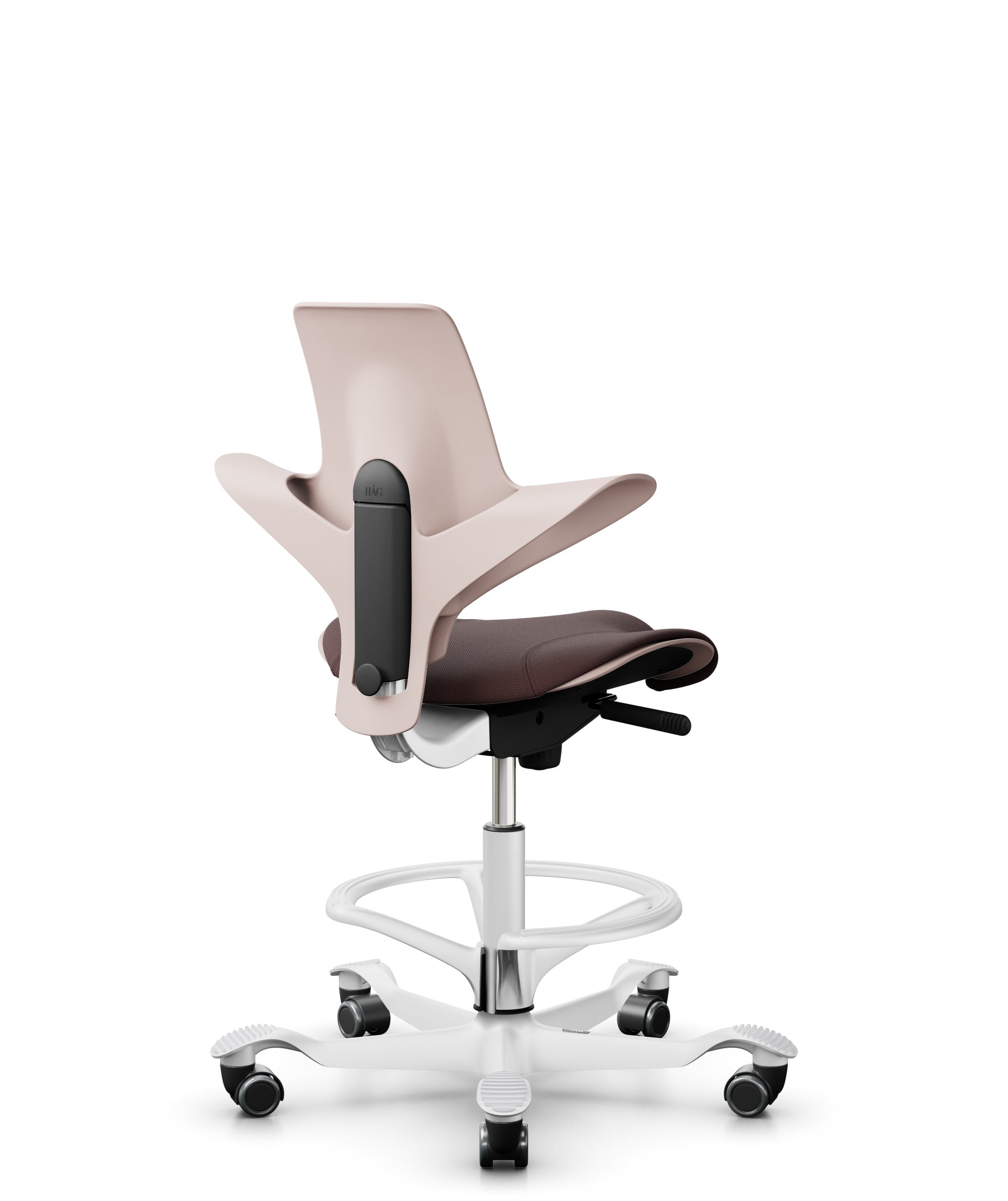HÅG Capisco Puls 8020 Ergonomic Office Chair - Pink, White & Chestnut Colors for Home & Workspace Comfort