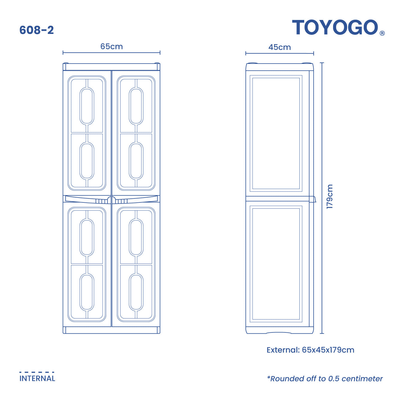 Italian DIY Closet - High 2-Door Wardrobe (608-2) for Bedroom & Walk-in Closet Organization