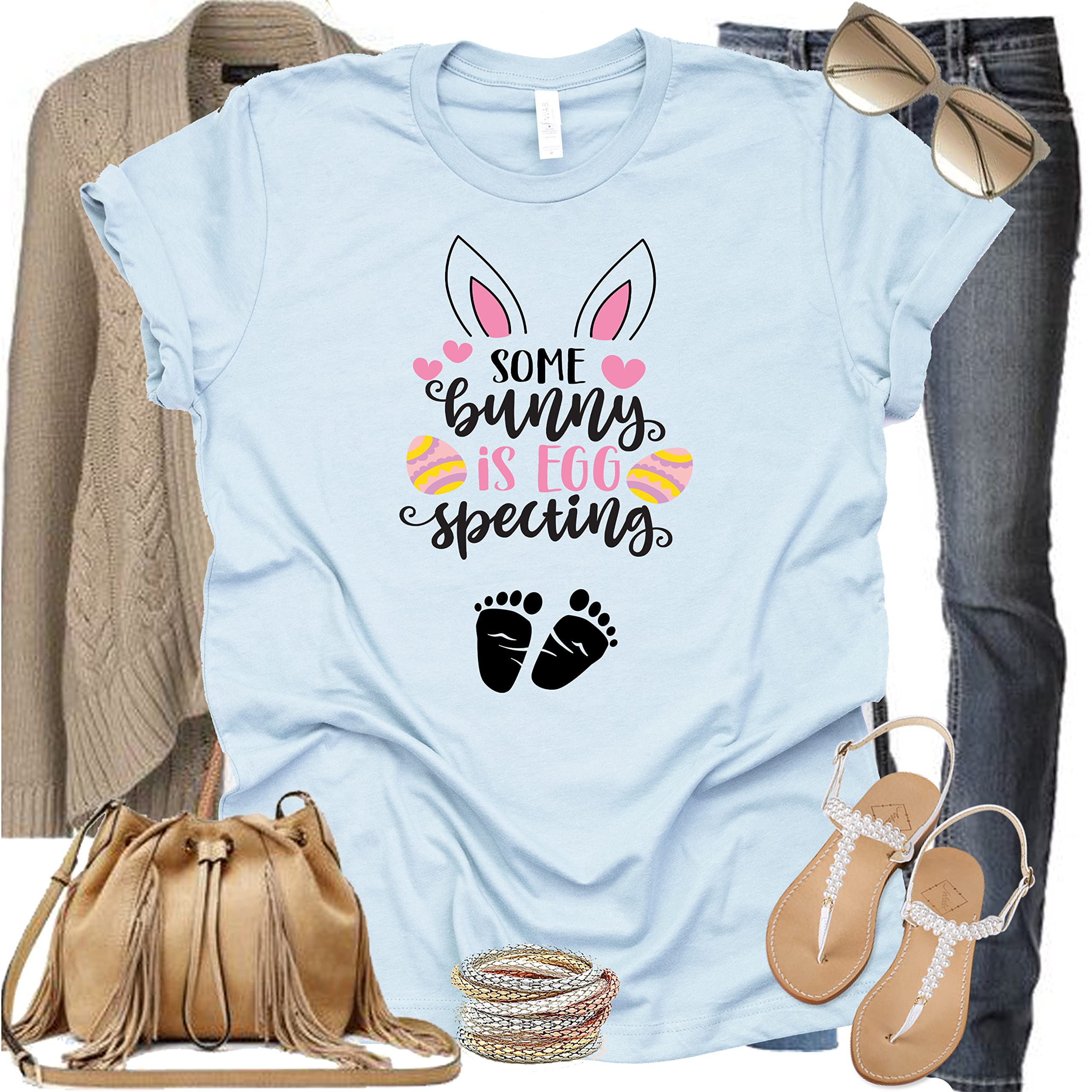 Funny Easter Pregnancy Announcement Shirt - Somebunny is Egg-specting Maternity Tee for Women | Cute Easter Bunny Pregnancy Reveal Gift for Expecting Moms | Perfect for Baby Showers, Gender Reveals & Easter Celebrations