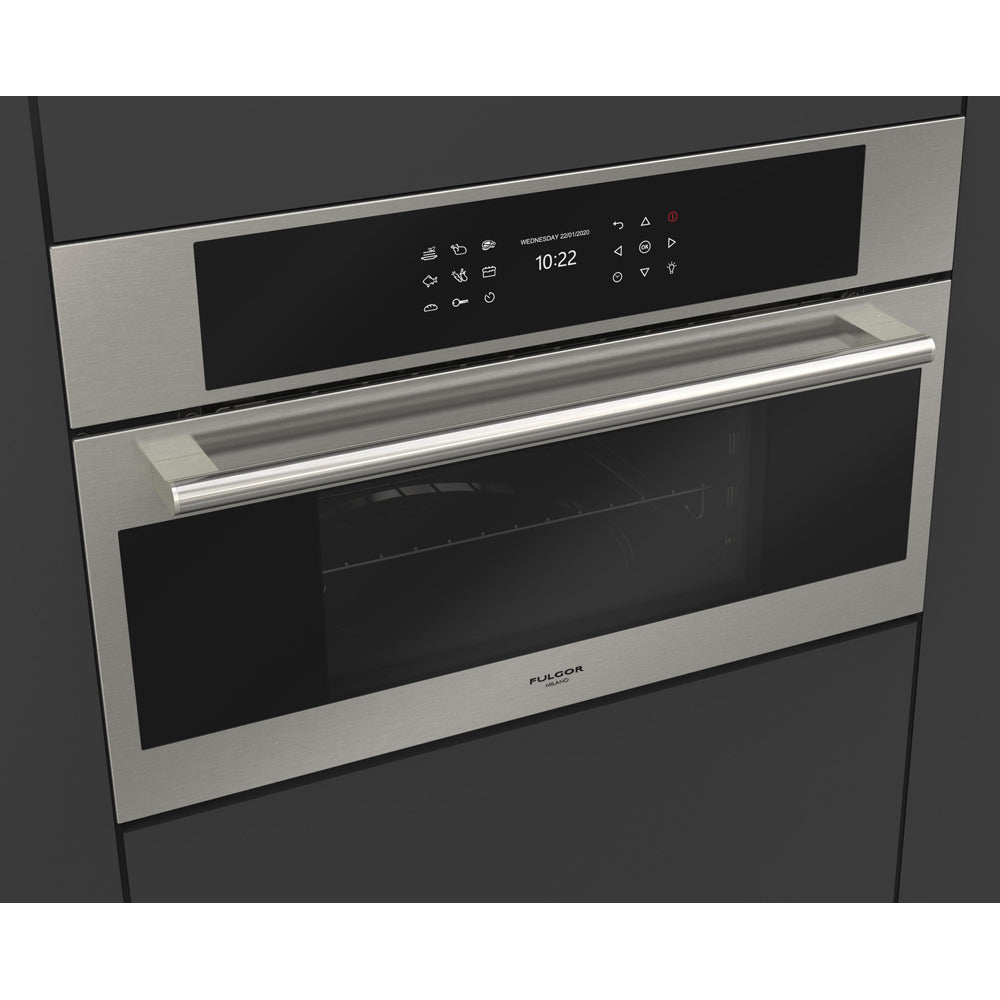 Fulgor Milano 30 Inch 700 Series Built-In Convection Steam Oven with Combination Cooking - Model F7DSCO30S1 - Perfect for Baking, Roasting, and Healthy Steam Cooking in Modern Kitchens