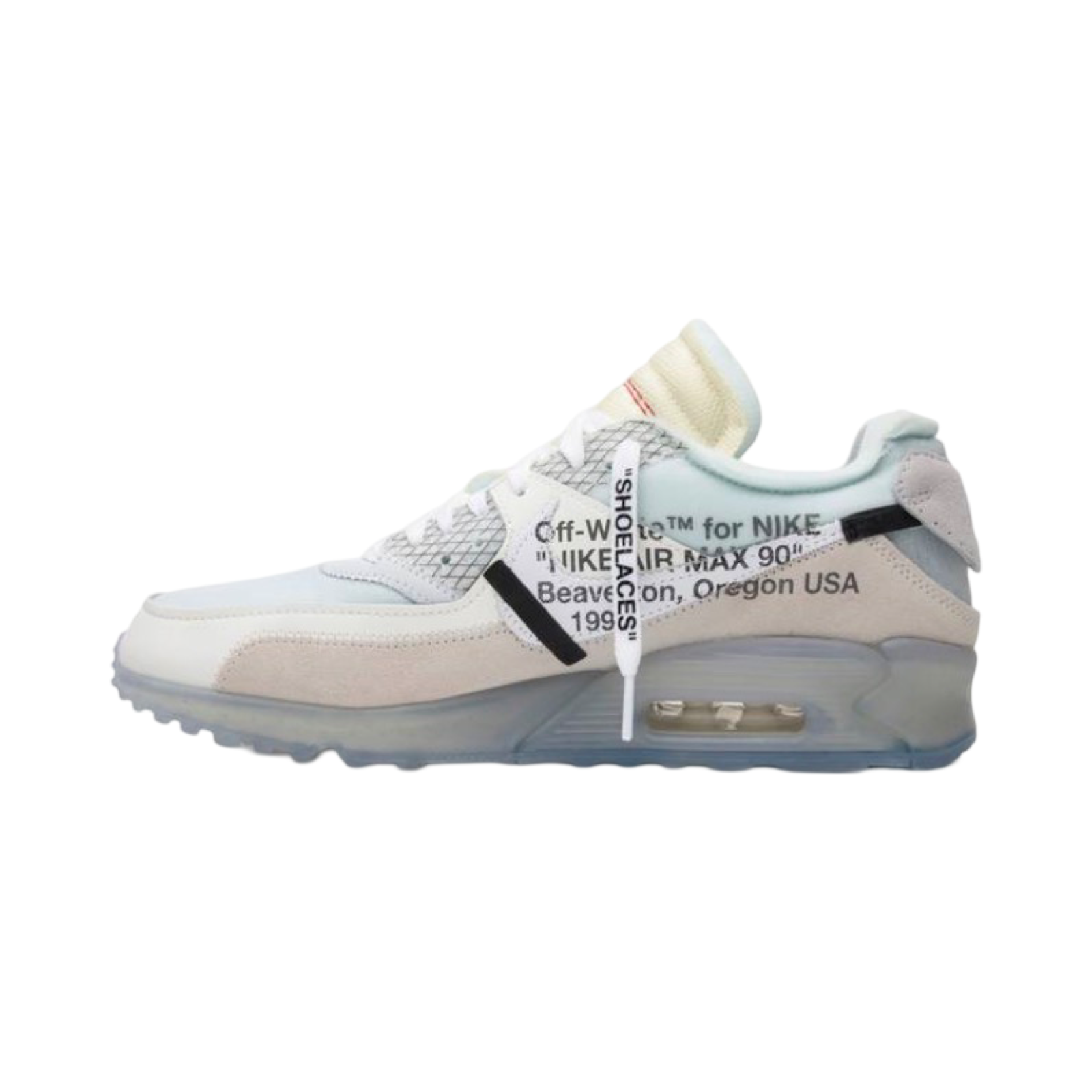 OFF WHITE x Nike Air Max 90 The Ten Sneakers - Sail White Muslin Colorway - Limited Edition Collaboration - Perfect for Streetwear & Sneaker Collectors