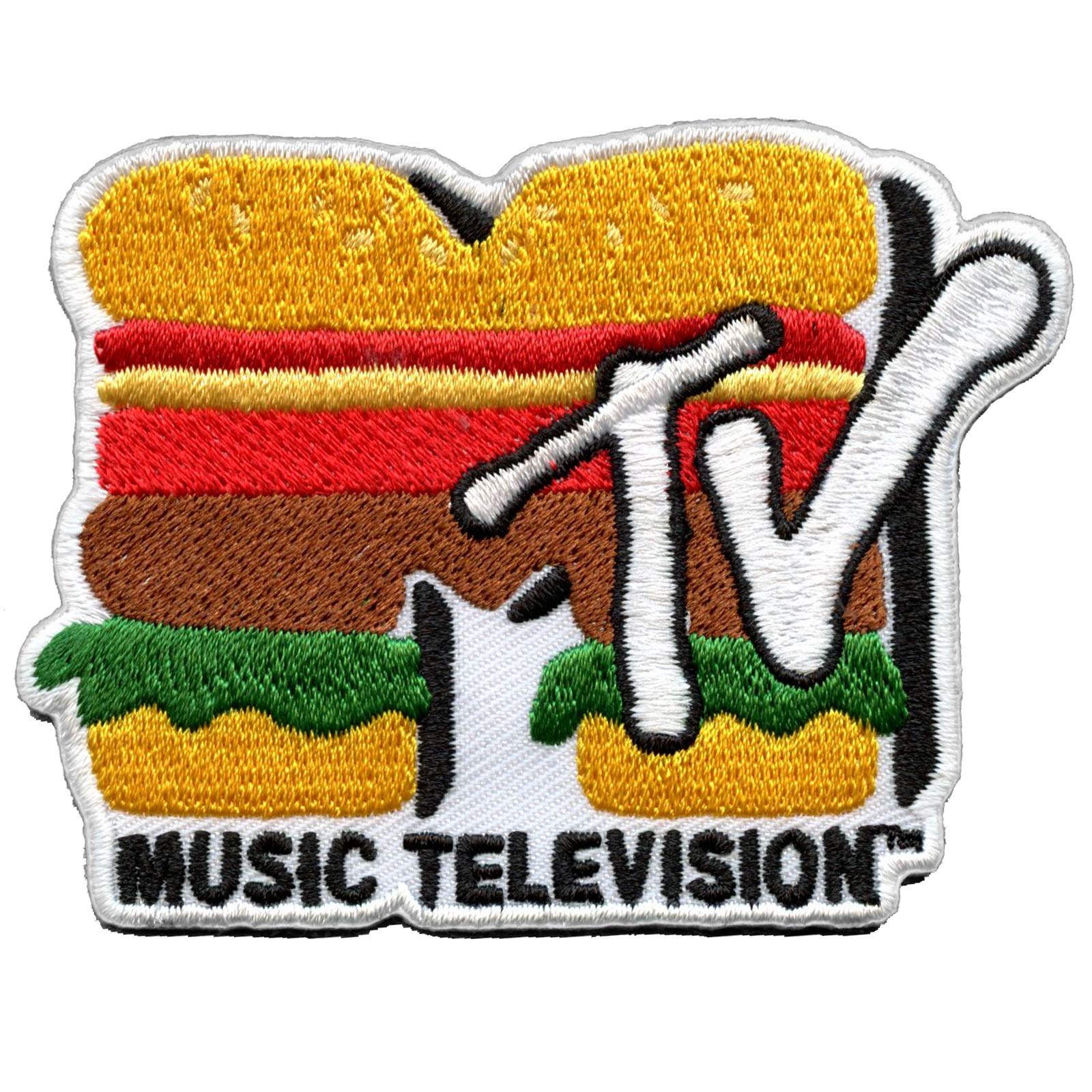 Official MTV Hamburger Logo Patch - Embroidered Iron-On Applique for TV Show Fans | Perfect for Jackets, Bags & DIY Crafts