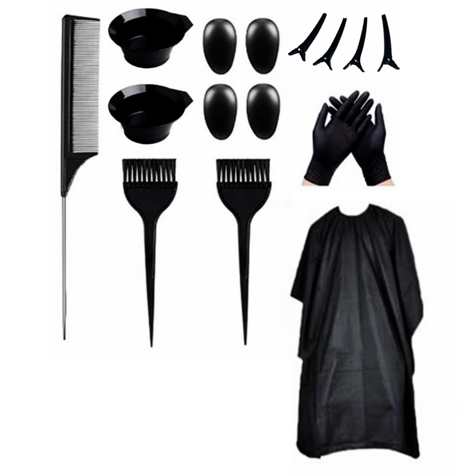 16-Piece Hair Dye Kit with Clips, Coloring Bowls & Brushes - Professional Salon Tools for Hair Coloring & Styling - Perfect for Home Use & Beauty Salons