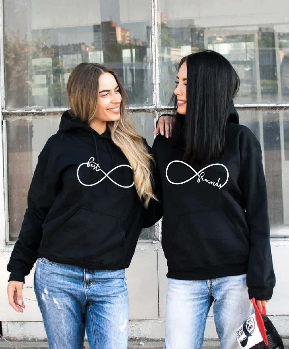 Best Friend Matching Hoodies for 2 - Cute BFF Pullover Sweaters for Teen Girls & Women | Cozy Couple Outfits for Autumn Winter | Perfect for Christmas Gifts, Twin Day at School, or Casual Hangouts