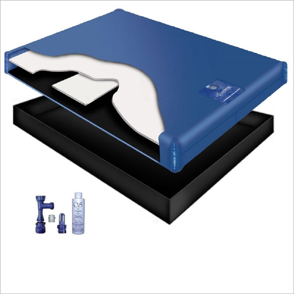 60% WAVELESS WATERBED MATTRESS KIT with Liner, Fill Drain & Conditioner - California King Size 72x84 (1G4S1) - Perfect for Motion-Free Sleep, Back Pain Relief & Bedroom Comfort