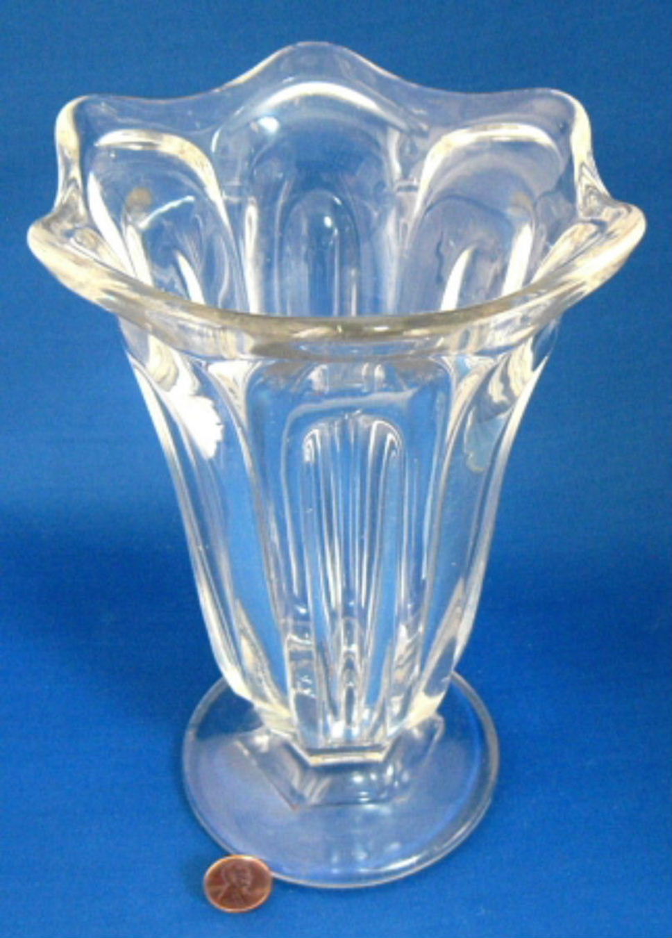 Victorian EAPG Celery Vase - Antique Loop & Ohara Tulip Design Flint Glass (1860s) - Perfect for Table Centerpieces, Vintage Decor, and Collectible Display