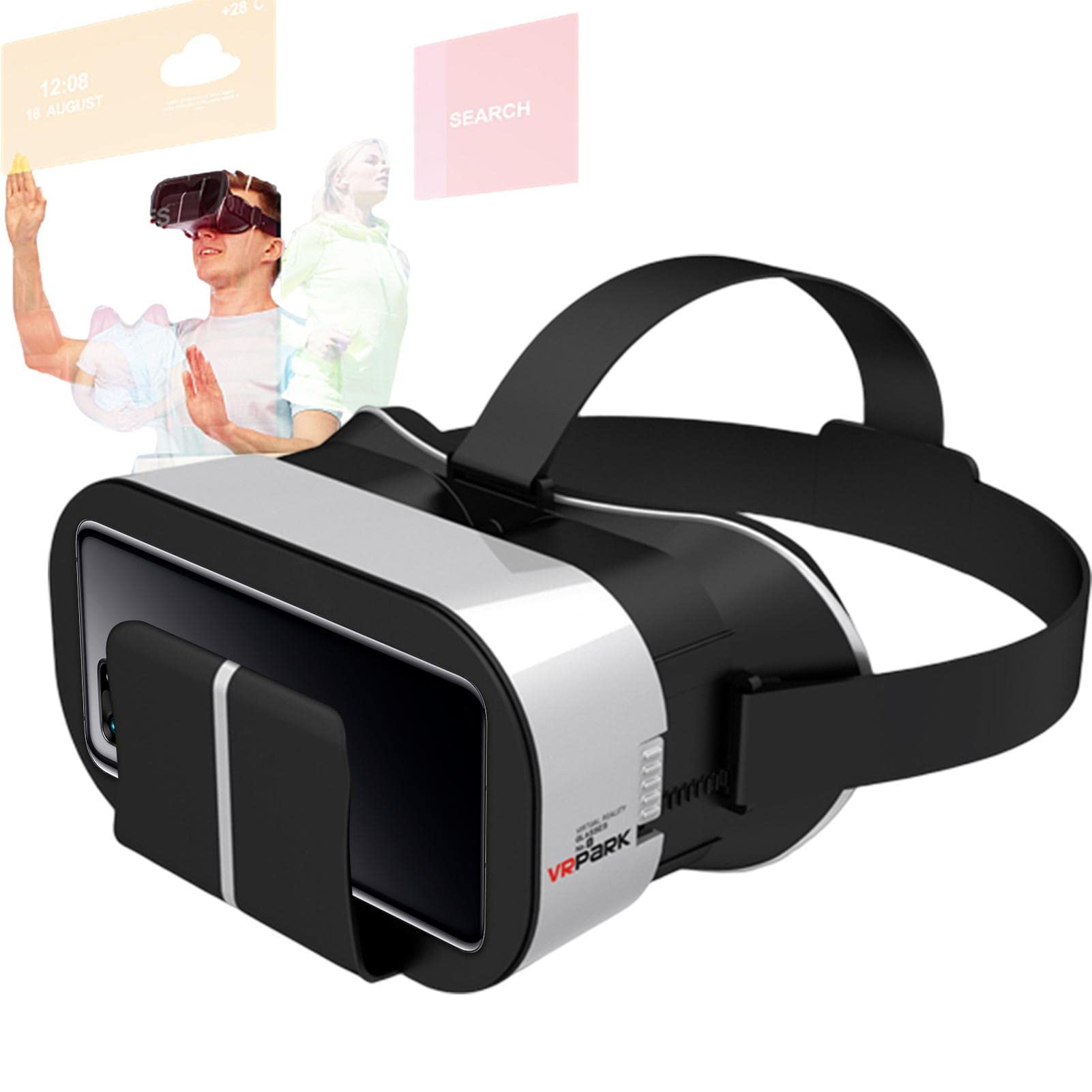 VR Glasses for Smartphones - Adjustable Virtual Reality Headset with HD Display for 3D Movies, 360 Videos, Travel & Education - Perfect for Gaming, Home Theater & Immersive Learning Experiences