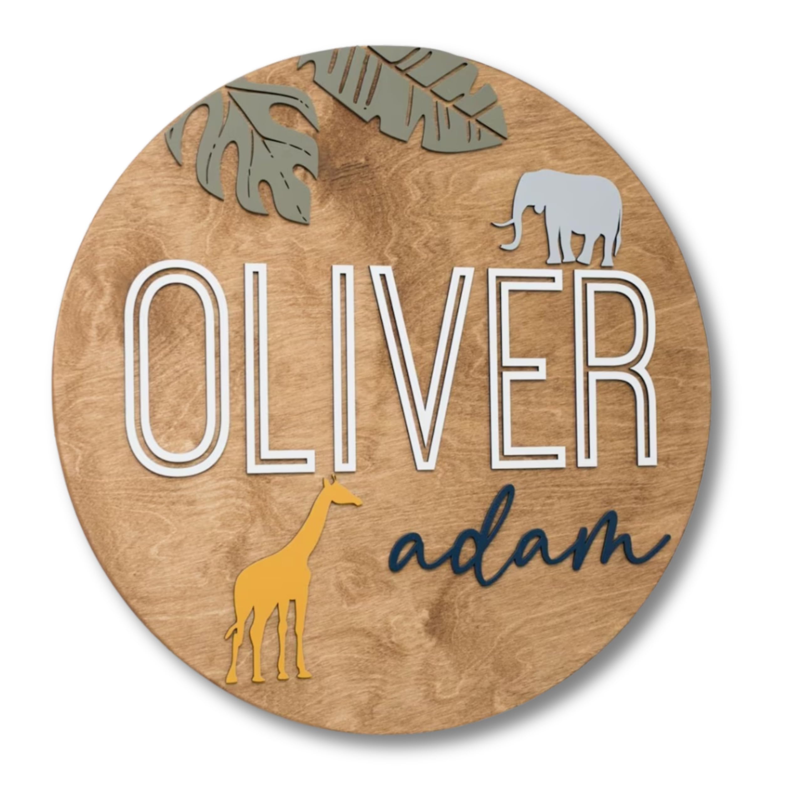 Custom Safari Nursery Name Sign - 18