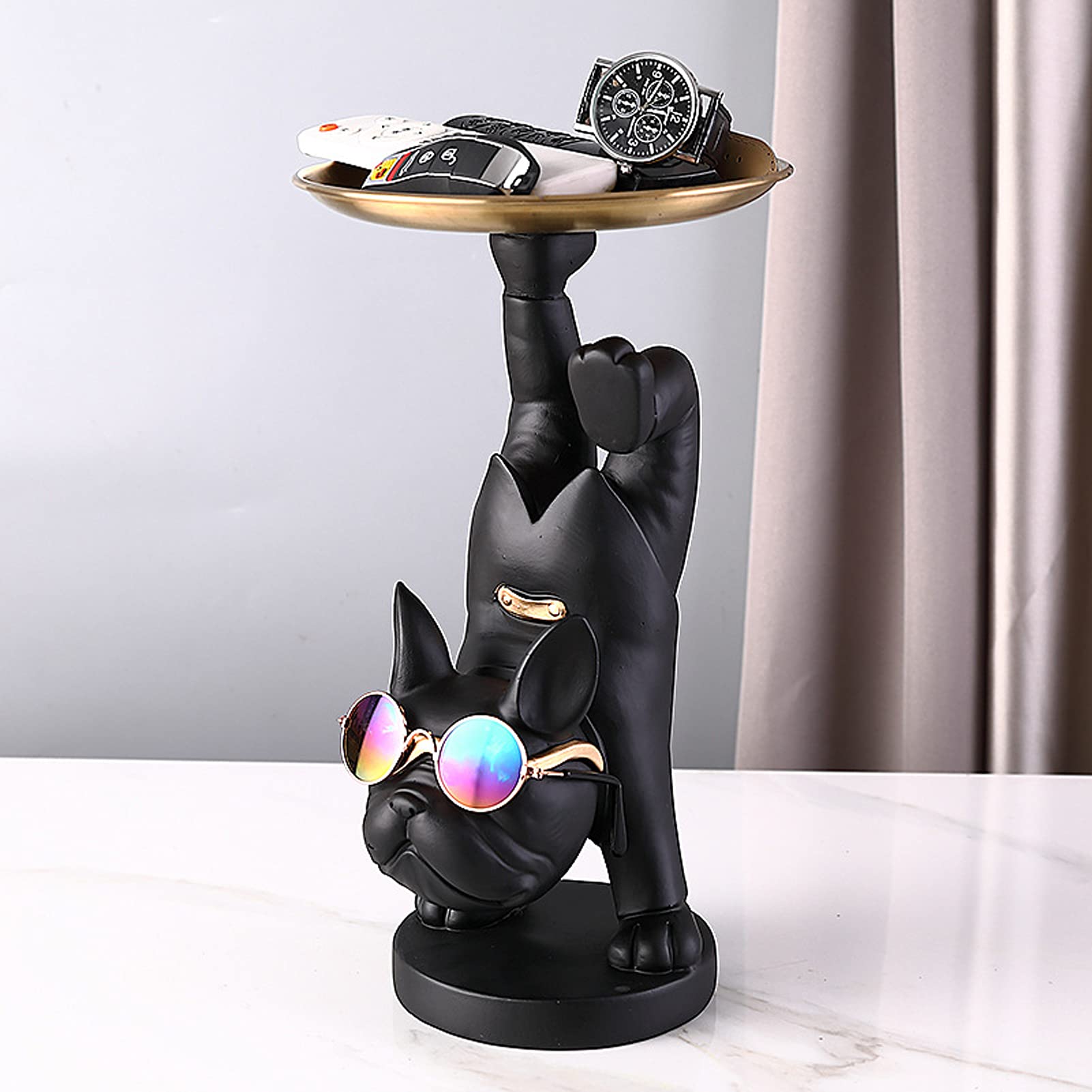 QLIGHA Cool Bulldog Coin Bank - Modern Resin Statue for Home & Office Decor, Unique Money Storage & Desktop Ornament - Perfect for Living Room, Bedroom, or Gift Giving