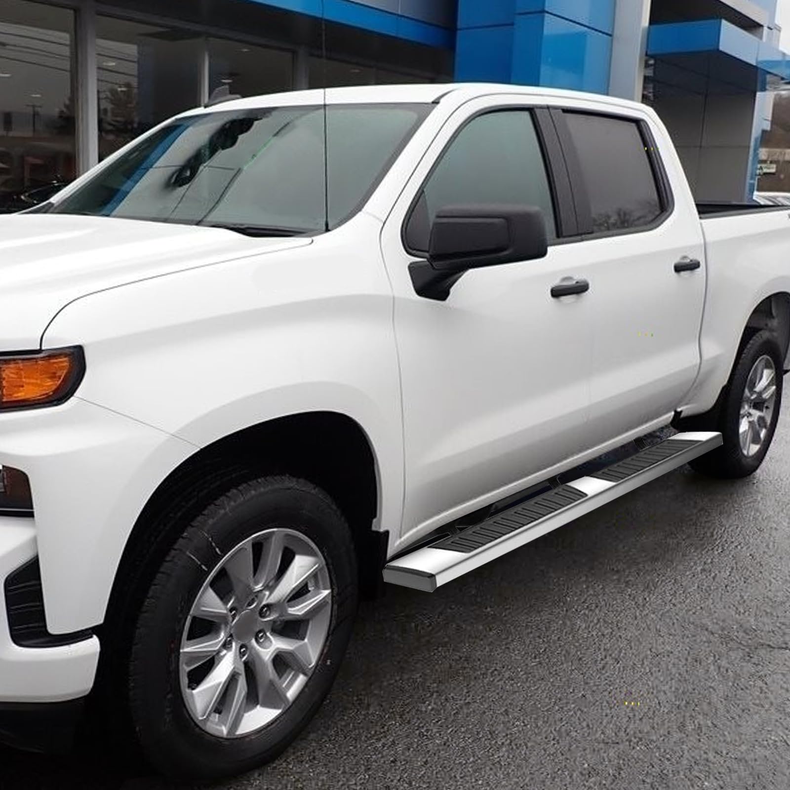 Stainless Steel Running Boards for Chevy Silverado & GMC Sierra 1500/2500HD/3500HD Crew Cab (2019-2024) - 6.5