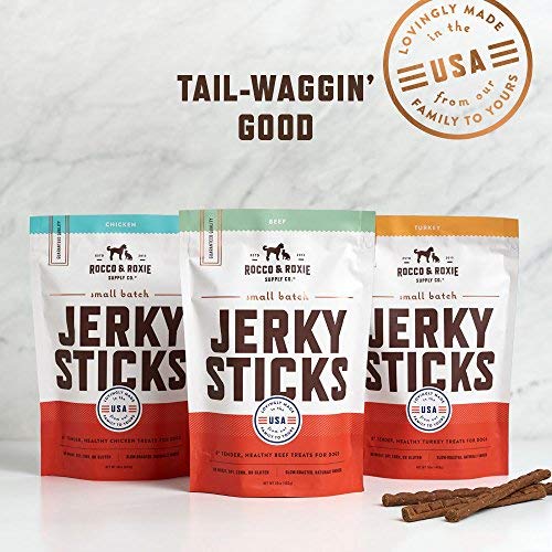 Rocco & Roxie Chicken Jerky Dog Treats for All Breeds - Soft & Healthy Training Snacks for Puppies, Adult & Senior Dogs - 1lb Bag - Perfect for Reward, Training & Daily Treats